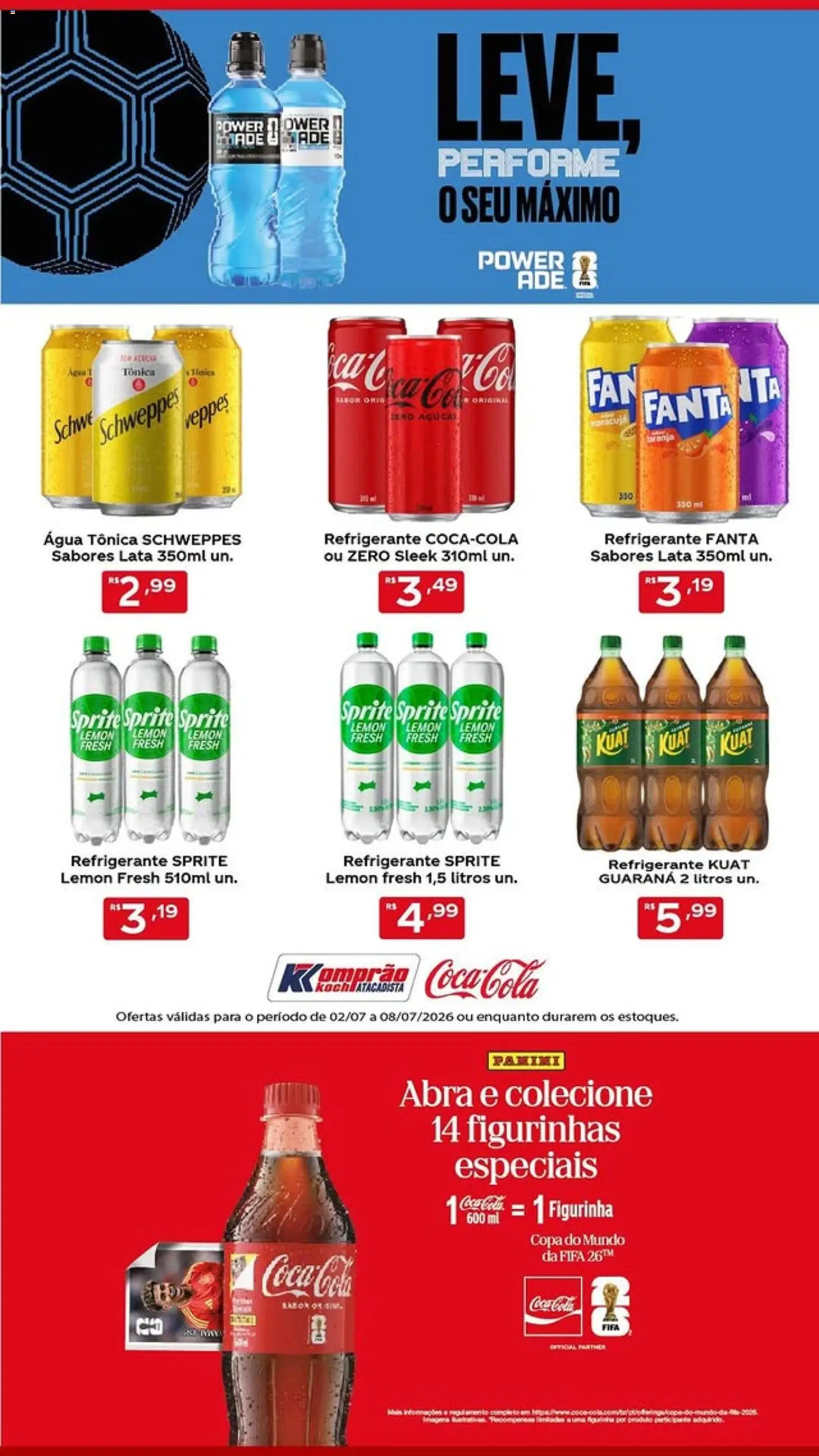 Komprao Atacadista Folheto - válido de 02/07/2026 | Página: 1 | Produtos: Guaraná, Fanta, Cola, Refrigerante