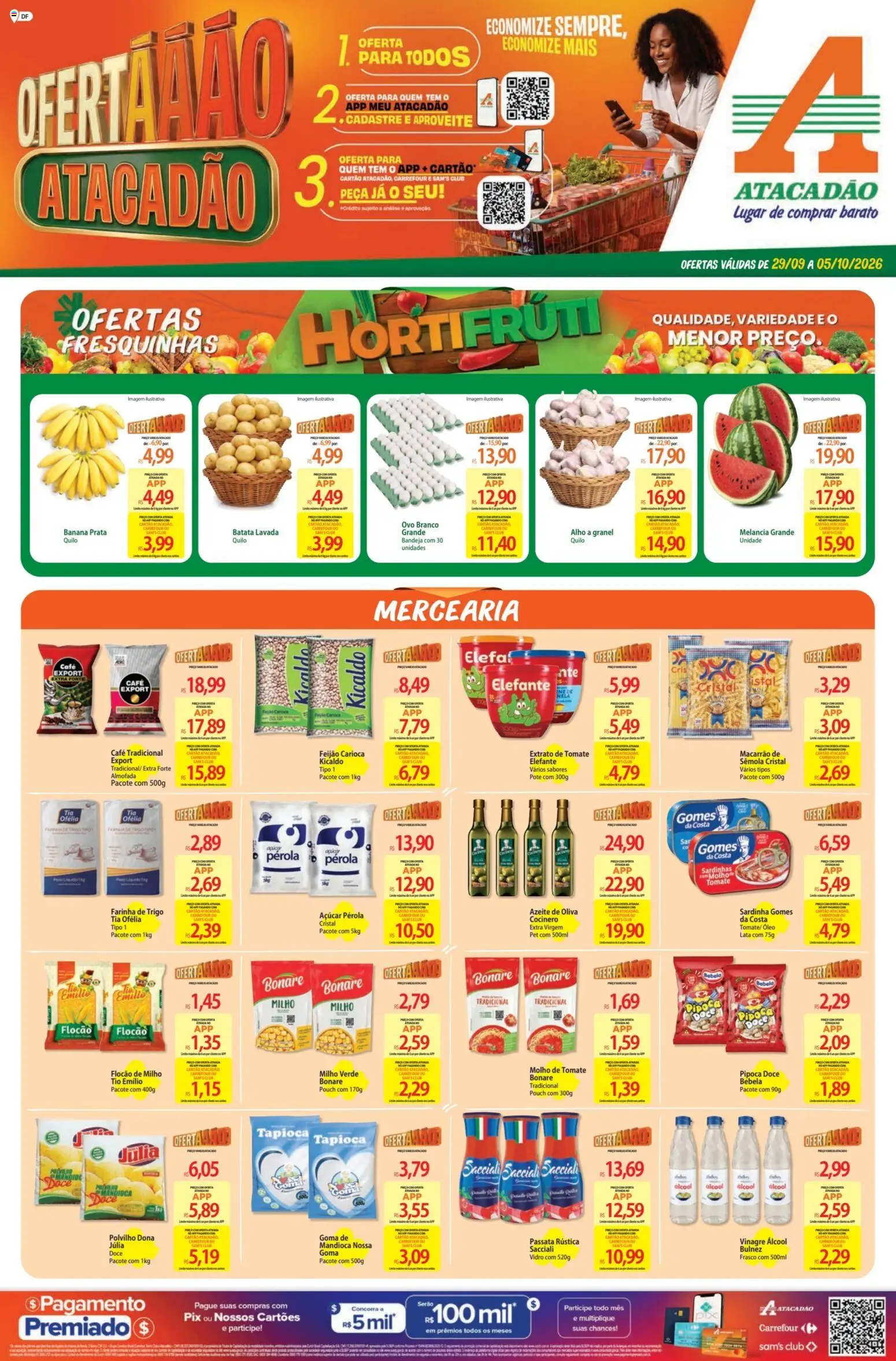 Atacadão Folheto - válido de 29/09/2026 | Página: 1 | Produtos: Tomate, Café, Açúcar, Batata