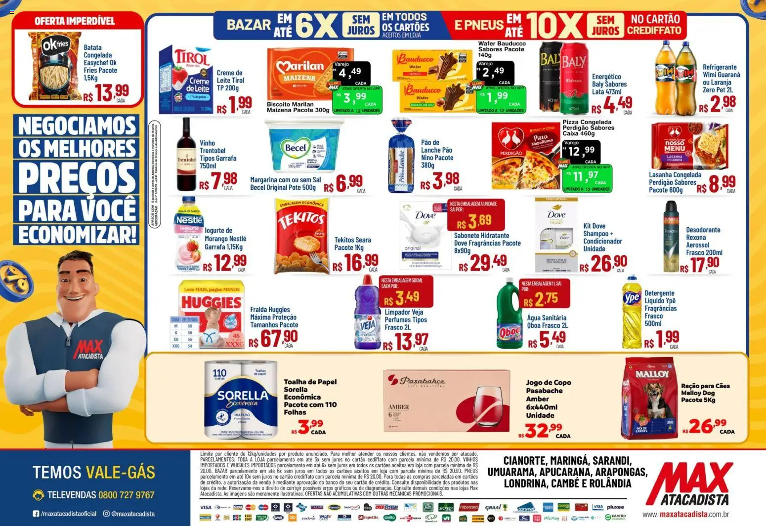 Max Atacadista Folheto - válido de 07/08/2026 | Página: 2 | Produtos: Pizza congelada, Desodorante, Creme, Dove