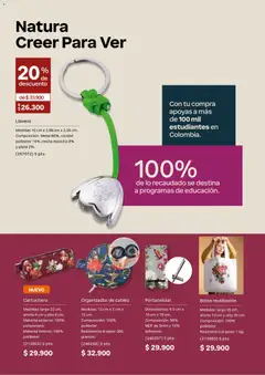 Natura catálogo -  Vista previa de la revista de la tienda Natura valido desde el 23/09/2026 | Página: 174 | Productos: Bolsa, Peso, Llavero, Organizador