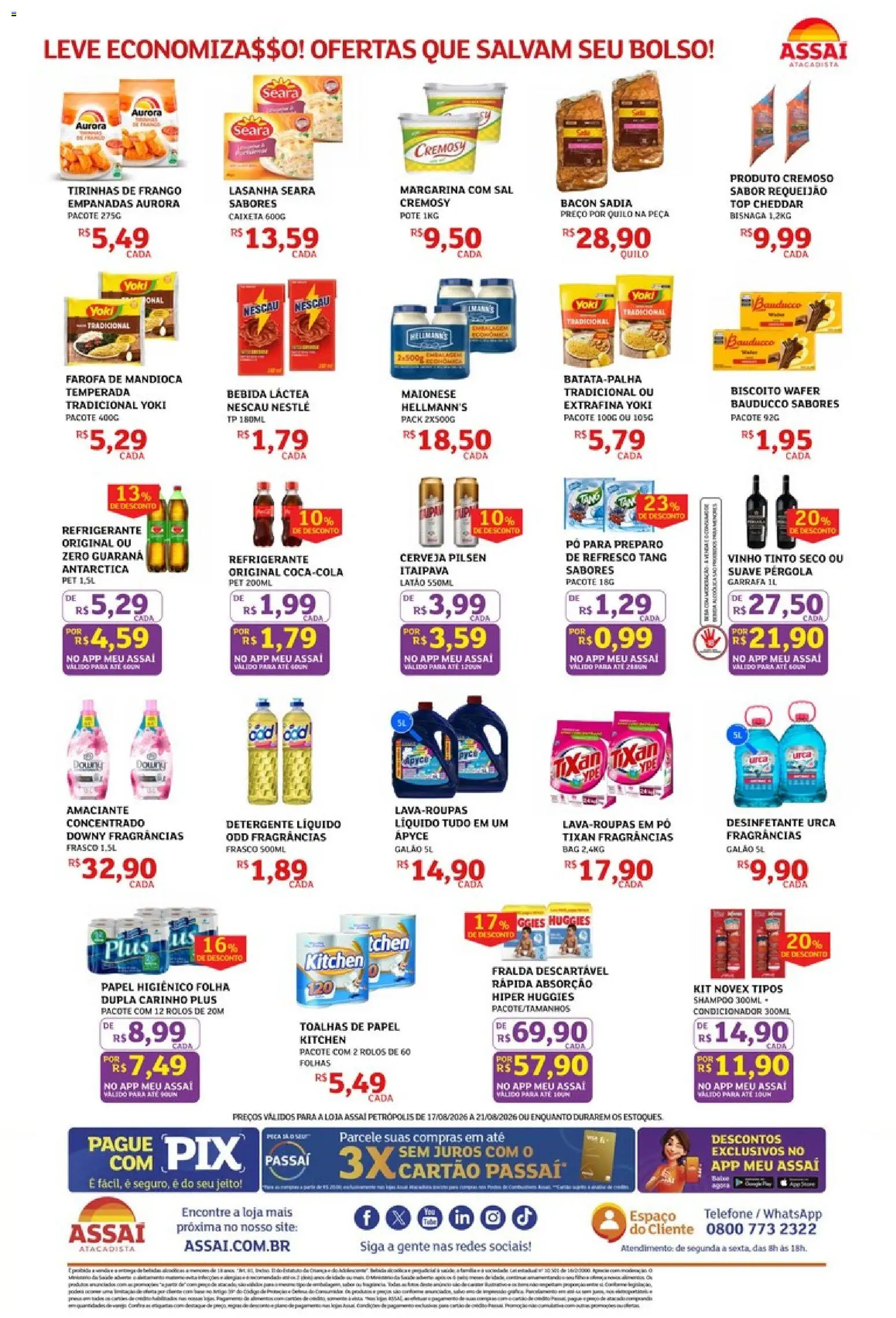 Assaí Atacadista Folheto - válido de 17/08/2026 | Página: 2 | Produtos: Shampoo, Biscoito, Frango, Amaciante
