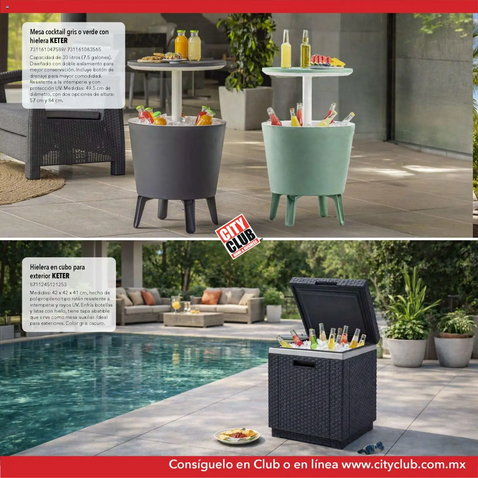 Nuevas ofertas de City Club válidas en toda la República Mexicana desde el 13.03.2026. ¡Encuentra las mejores ofertas en City Club Catálogo de muebles! | Página: 8 | Productos: Hielera, Mesa