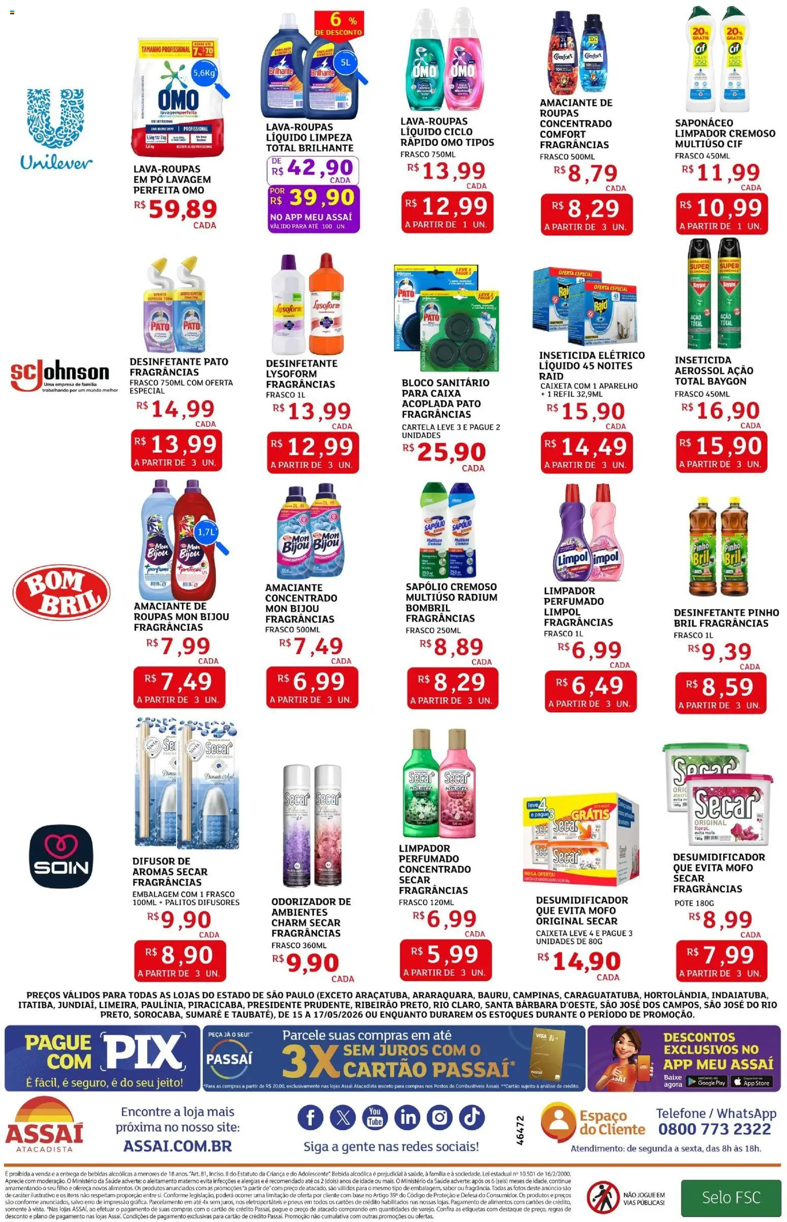 Assaí Atacadista Folheto - válido de 15.05.2026 | Página: 4 | Produtos: Bebida, Saponáceo, Telefone, Inseticida