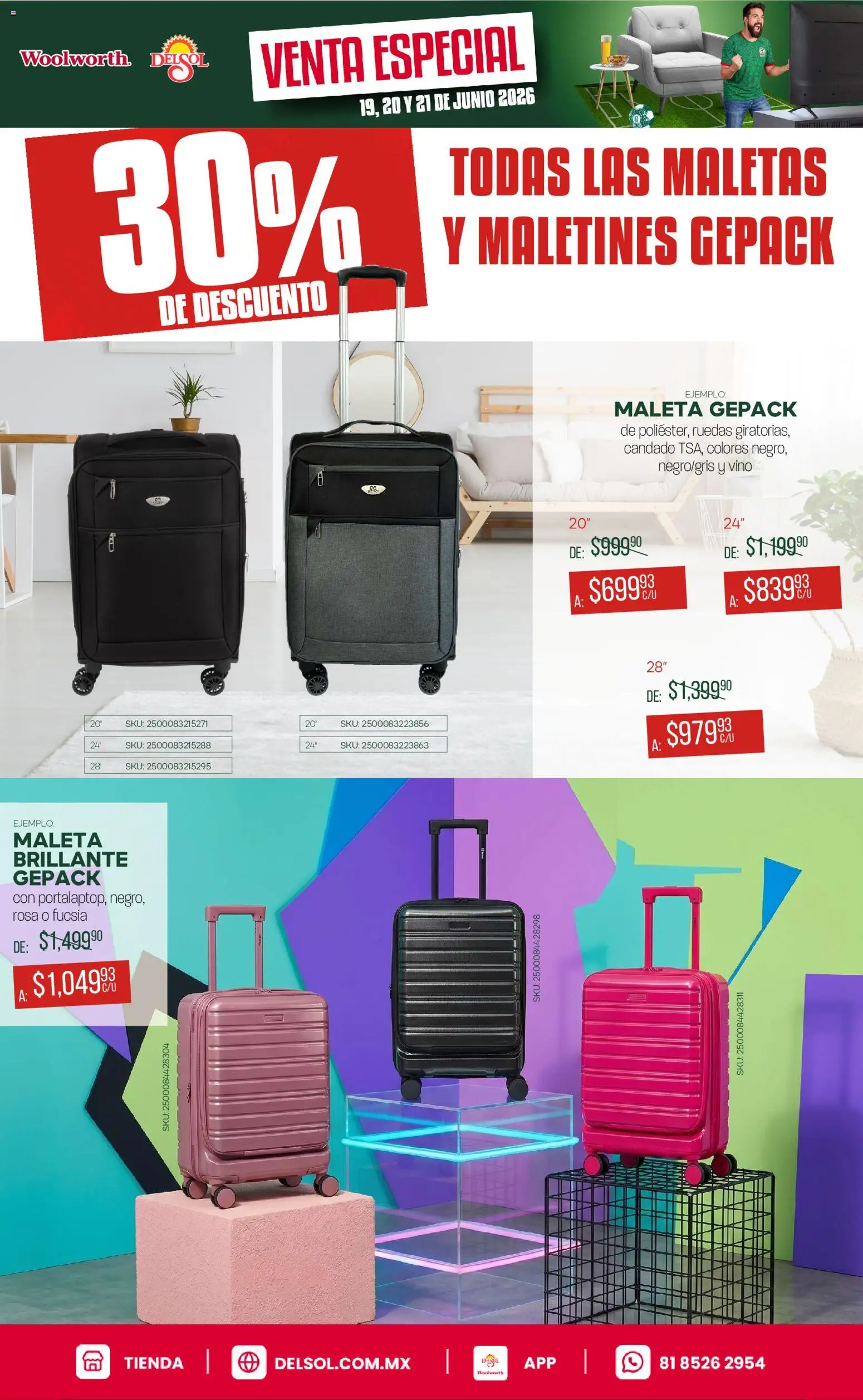 Nuevas ofertas de Del Sol y Woolworth válidas en toda la República Mexicana desde el 19.06.2026. ¡Encuentra las mejores ofertas en Del Sol y Woolworth catálogo! | Página: 12