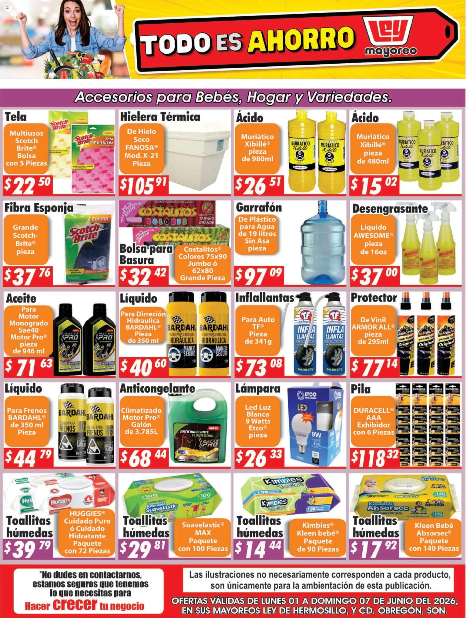 Nuevas ofertas de Casa Ley válidas en toda la República Mexicana desde el 01.06.2026. ¡Encuentra las mejores ofertas en Casa Ley folleto Hermosillo! | Página: 1 | Productos: Bolsa, Agua, Cocina, Pila