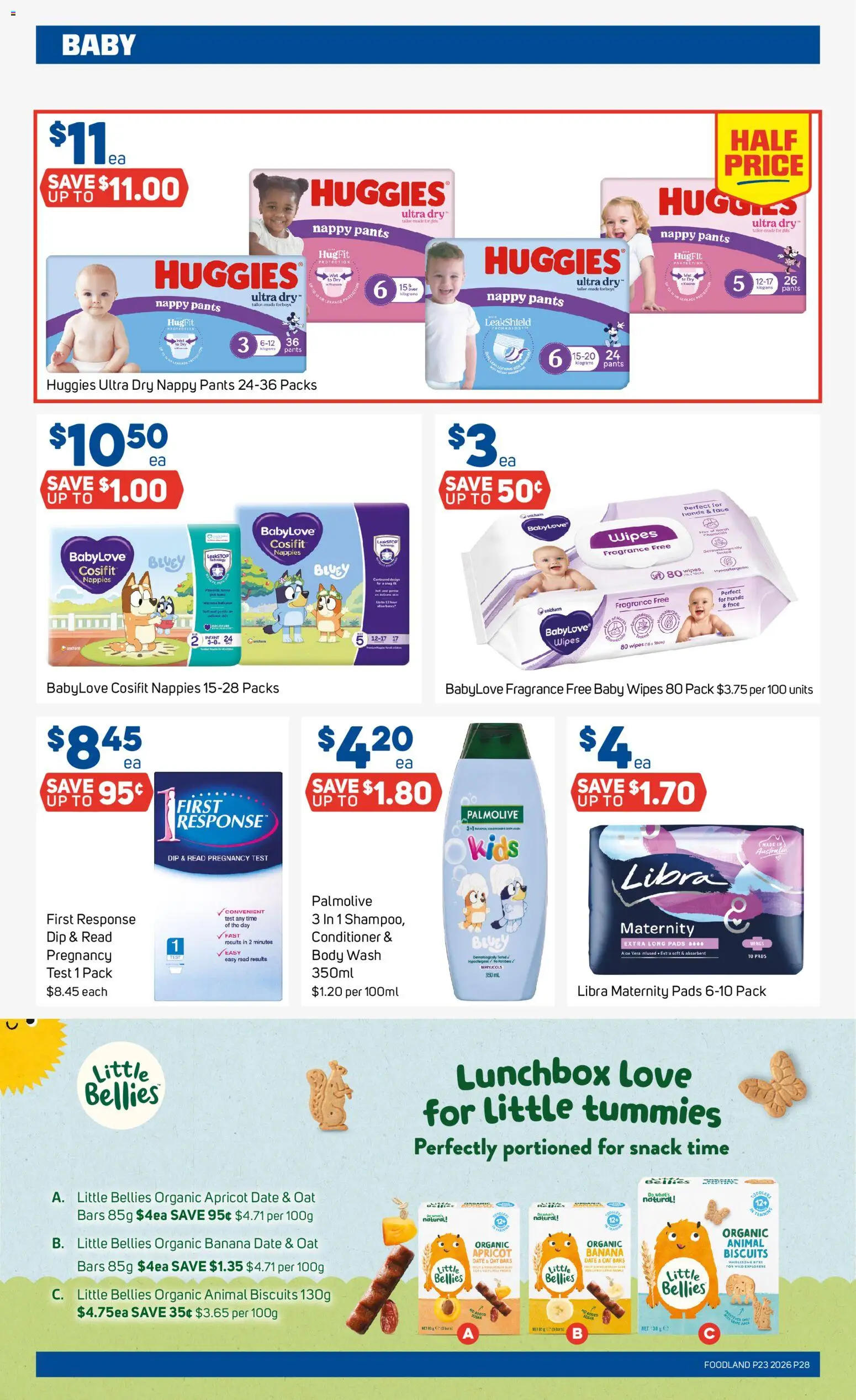 Foodland catalogue - valid from 03.06.2026 | Page: 28 | Products: Nappies, Biscuits, Pants, Date