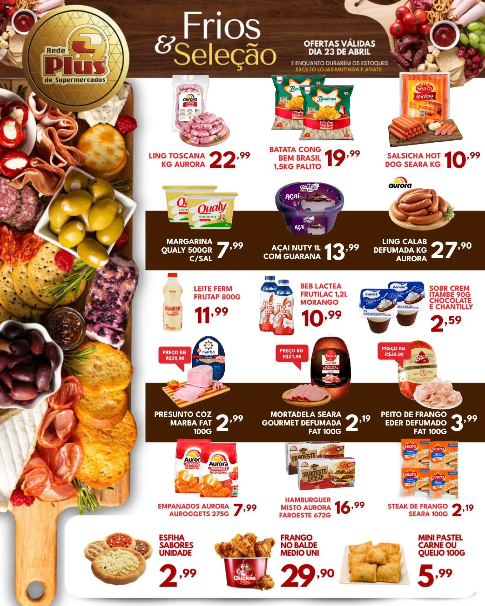 Rede Plus Supermercados Folheto - válido de 22.04.2026 | Página: 3 | Produtos: Carne, Hambúrguer, Frango, Açaí