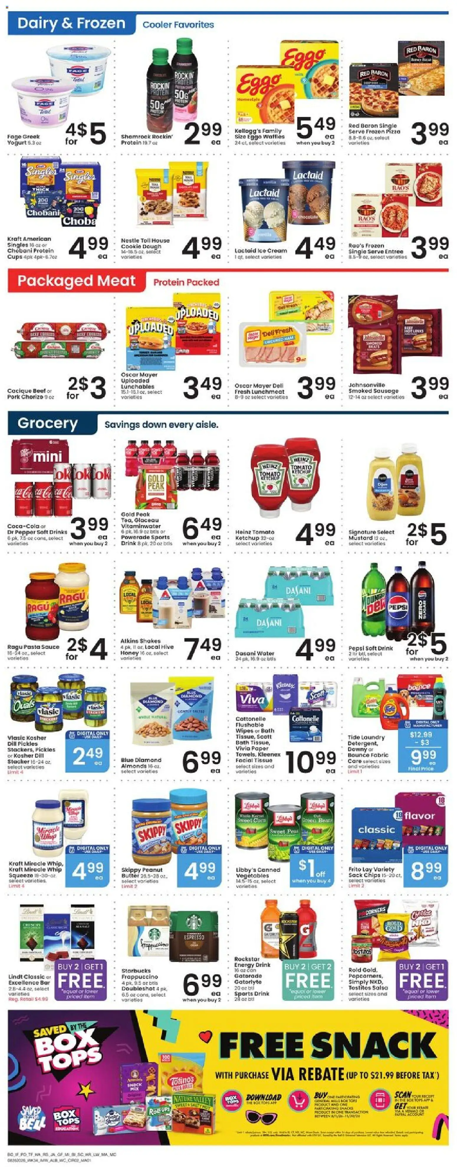 Albertsons Weekly Ad - valid from 08/26/2026 | Page: 3 | Products: Almonds, Ham, Pizza, Dough