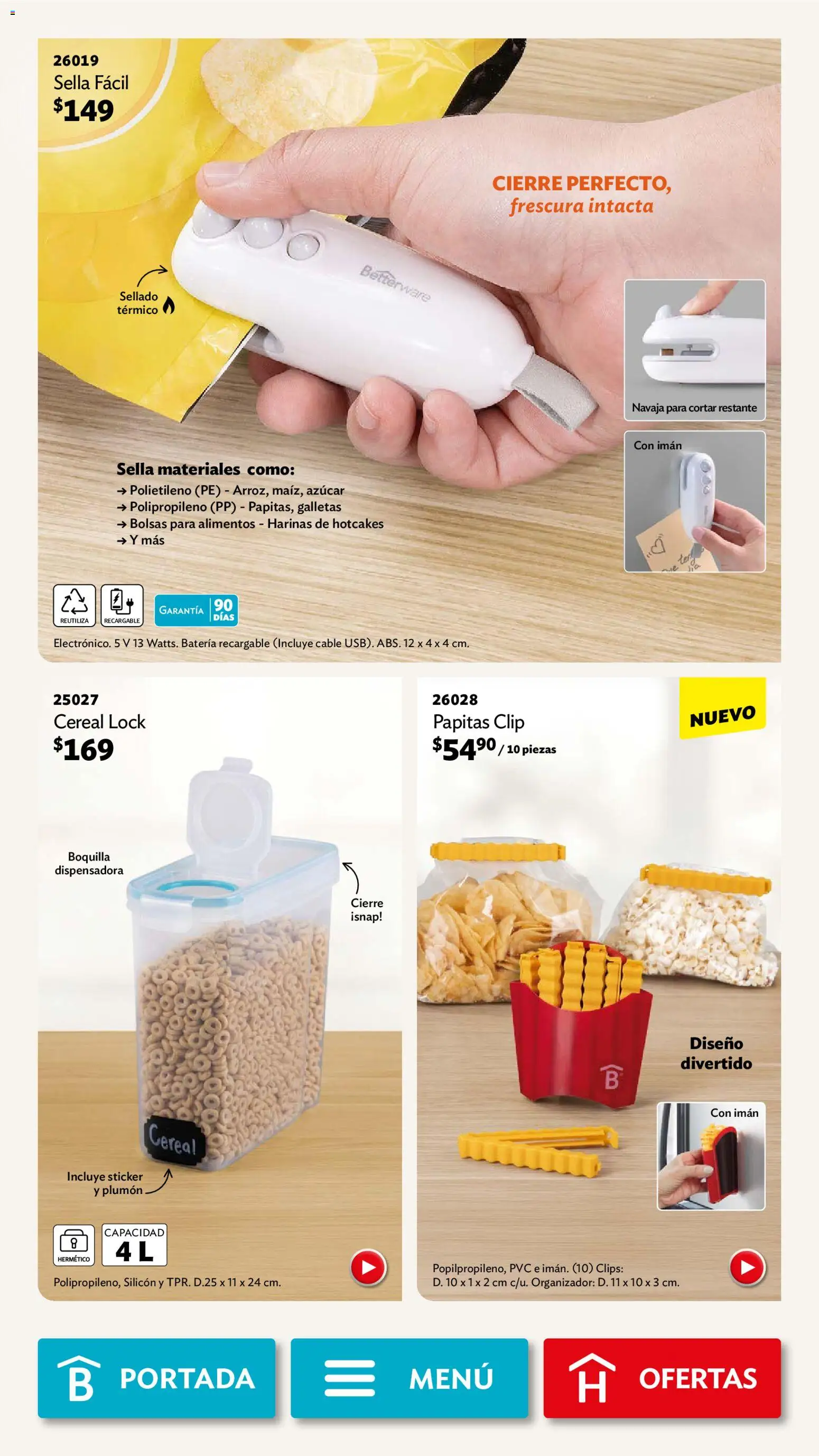 Nuevas ofertas de Betterware válidas en toda la República Mexicana desde el 04.05.2026. ¡Encuentra las mejores ofertas en Betterware campaña 5 2026! | Página: 53 | Productos: Azúcar, Galletas, Organizador, Batería