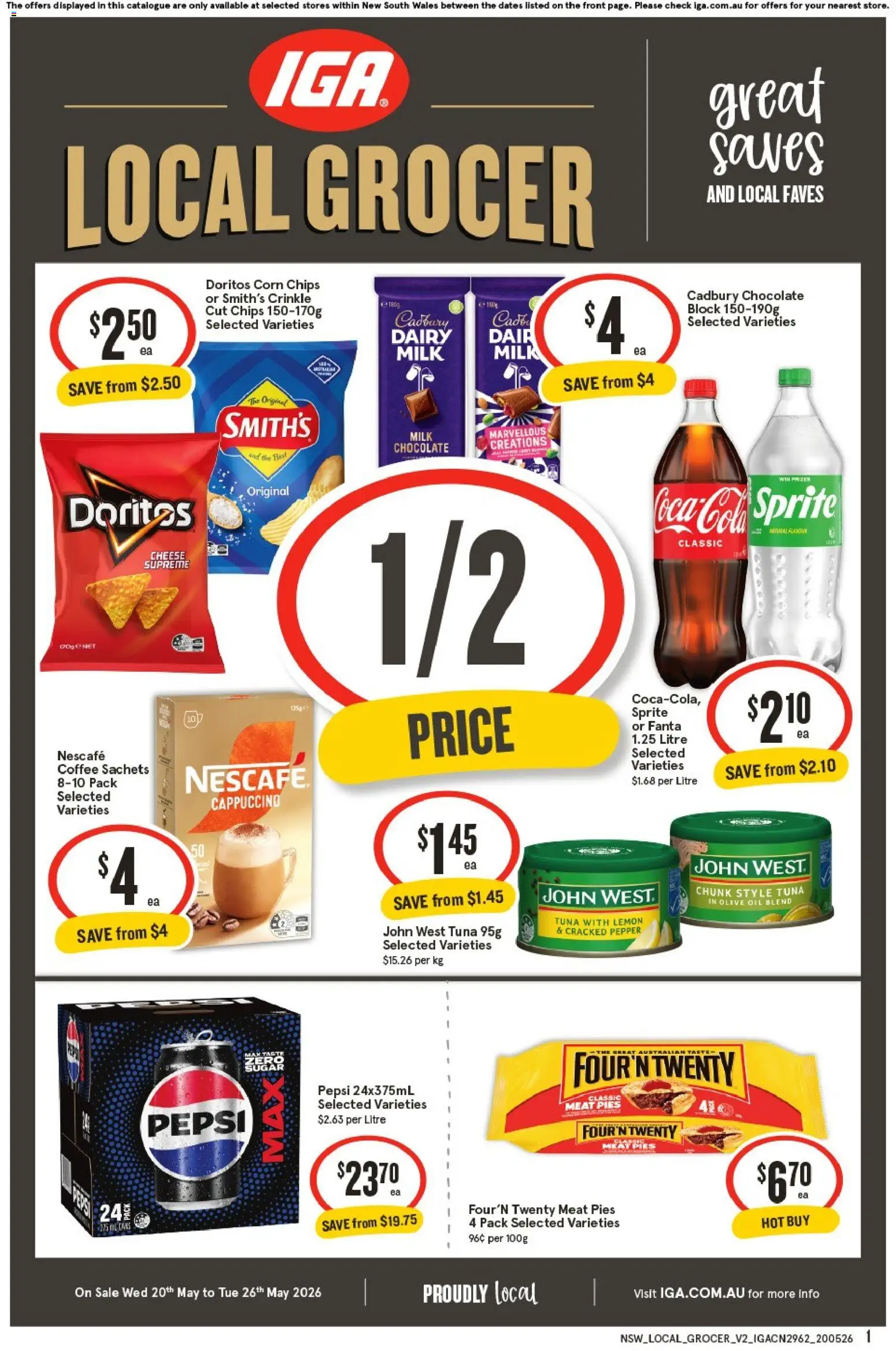 IGA catalogue - valid from 20.05.2026 | Page: 1 | Products: Dairy, Chips, Caddy, Pepper