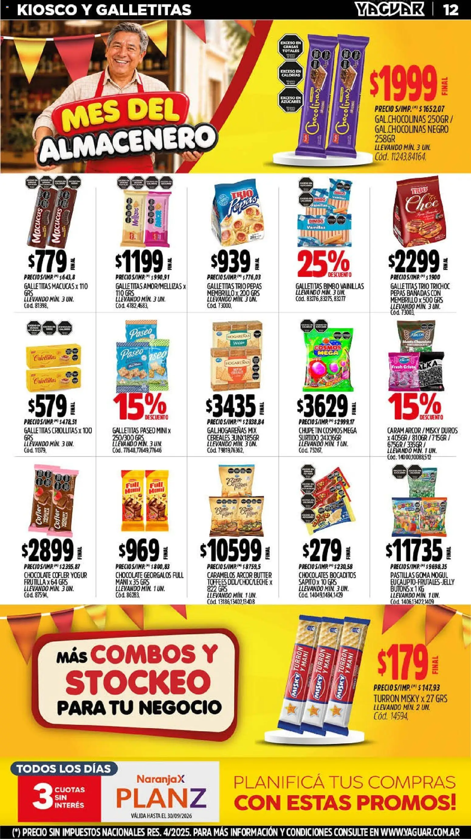 Yaguar - Oferta Semanal Chaco │ válido desde el 14/09/2026 | Página: 12 | Productos: Galletitas, Frutilla, Mani, Turrón