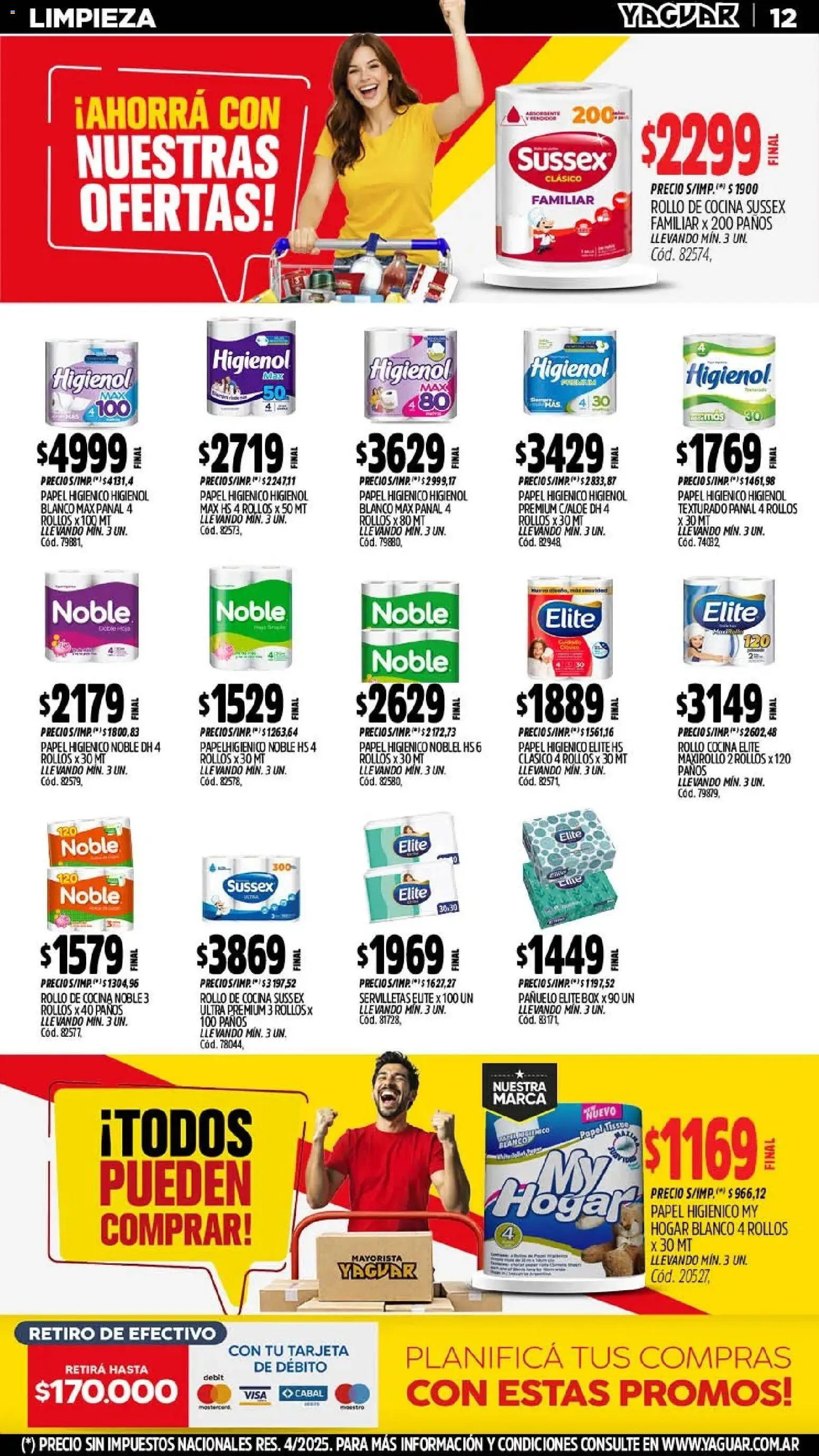 Yaguar - Oferta Semanal Chaco │ válido desde el 11.05.2026 | Página: 12 | Productos: Papel higiénico, Pañuelo, Cocina, Servilletas