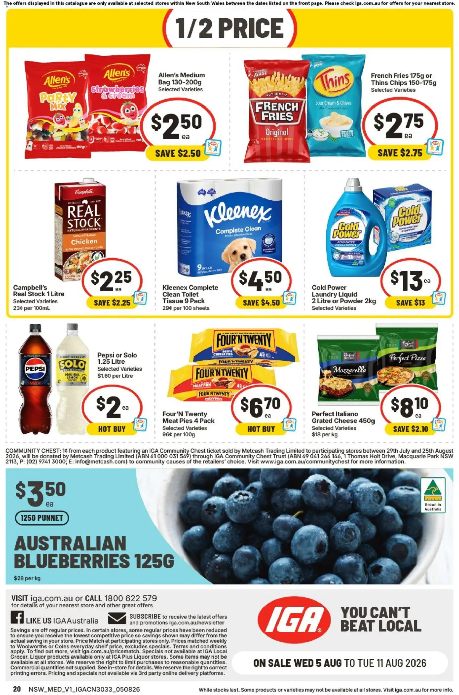 IGA catalogue - valid from 05/08/2026 | Page: 22 | Products: Toilet, Powder, Sour cream, Blueberries