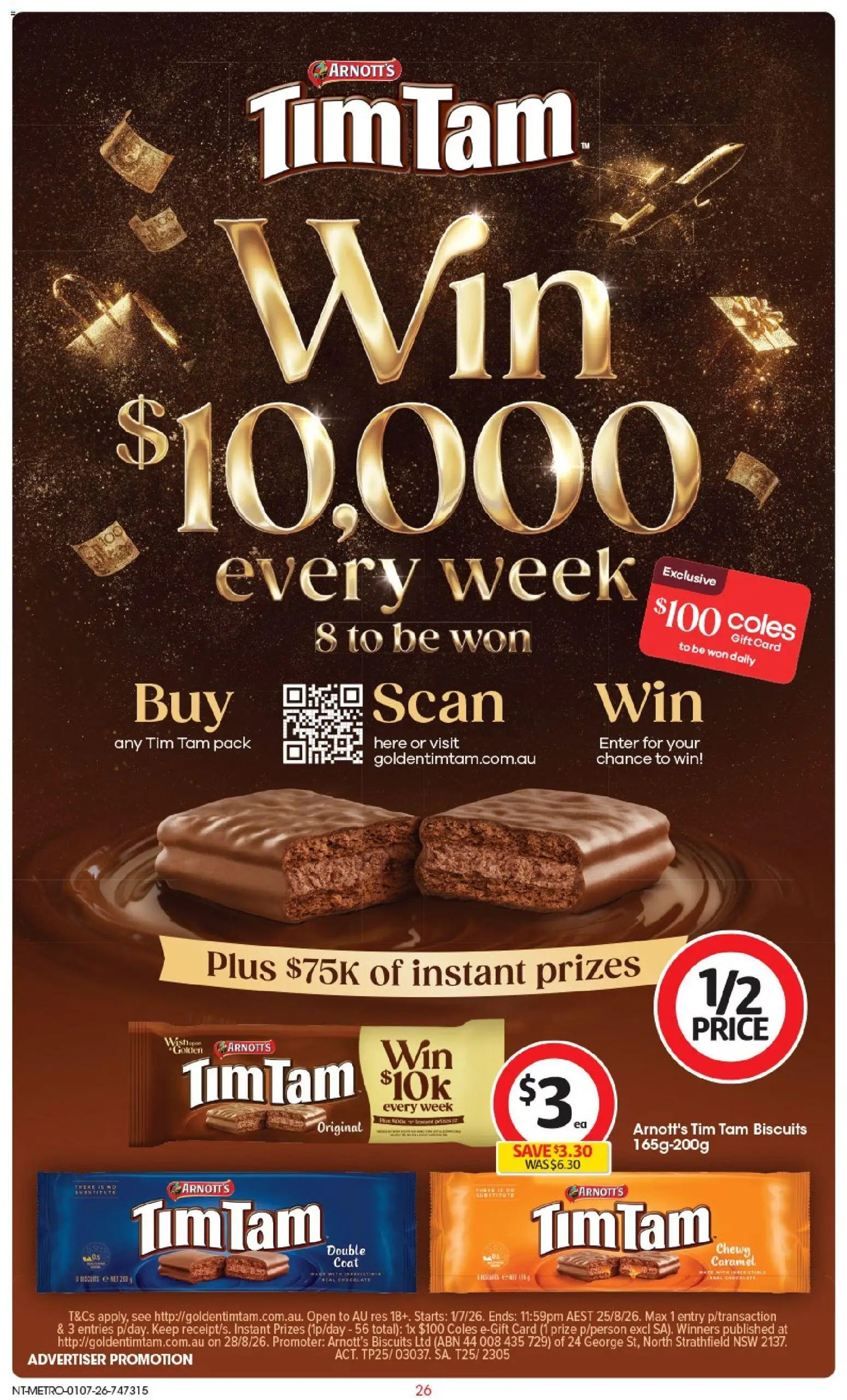 Coles catalogue - valid from 01/07/2026 | Page: 26 | Products: Chocolate, Biscuits, Coat