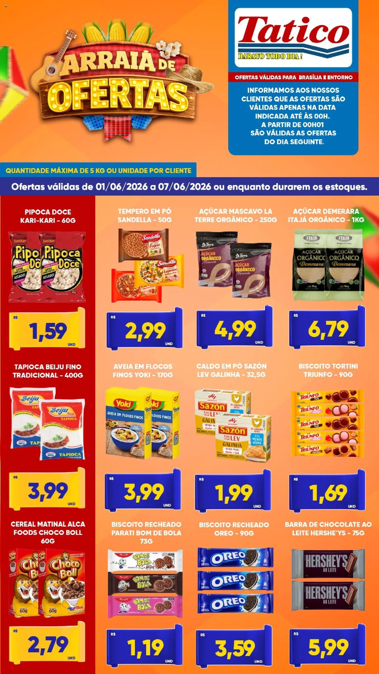 Tatico Folheto - válido de 01.06.2026 | Página: 4 | Produtos: Chocolate, Açúcar, Açúcar mascavo, Pipoca
