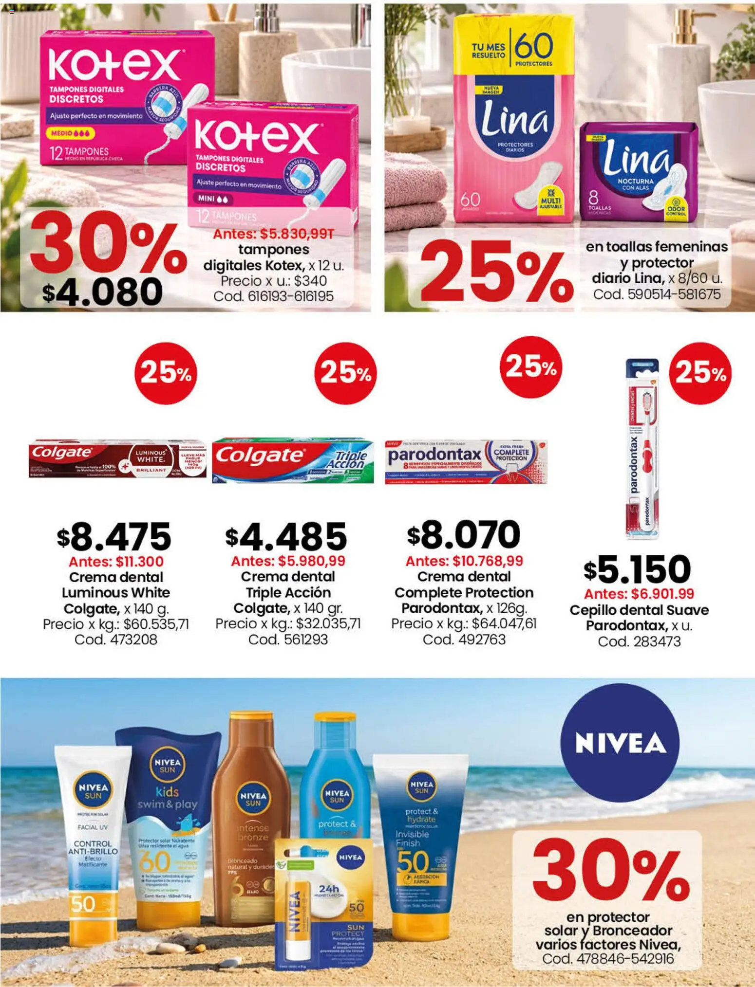 Coto - Perfumería y limpieza │ válido desde el 28/09/2026 | Página: 4 | Productos: Diarios, Cepillo, Protector solar, Crema