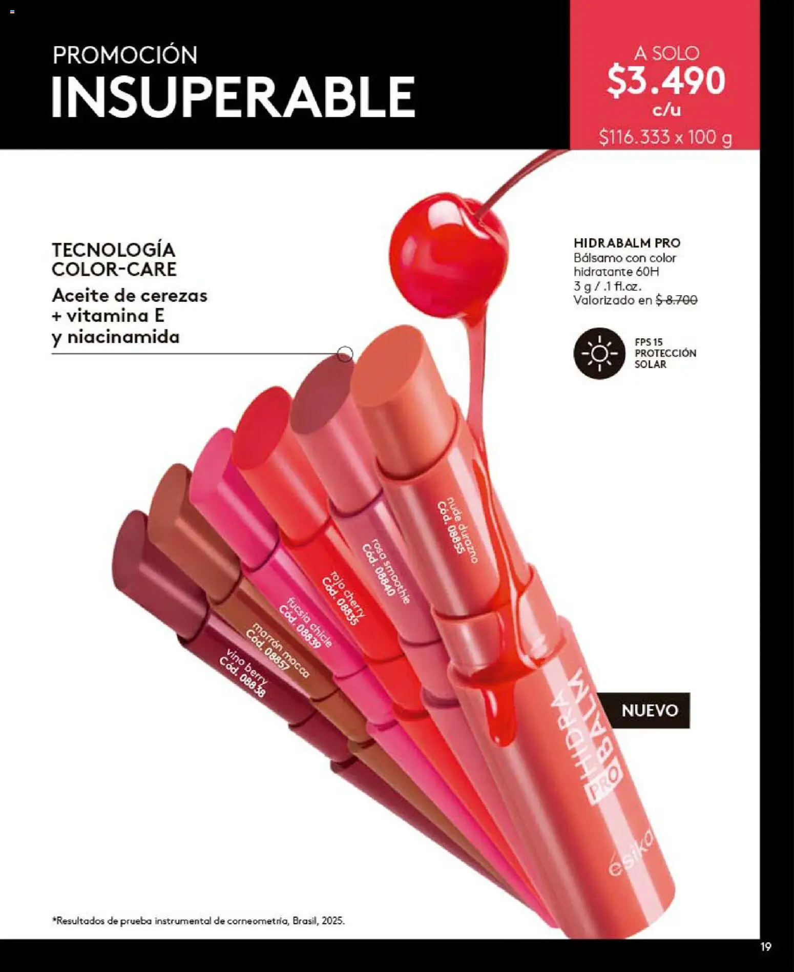 Catálogo Ésika Campaña 10 │ válido desde el 01.06.2026 | Página: 19 | Productos: Bálsamo, Cerezas, Durazno, Aceite