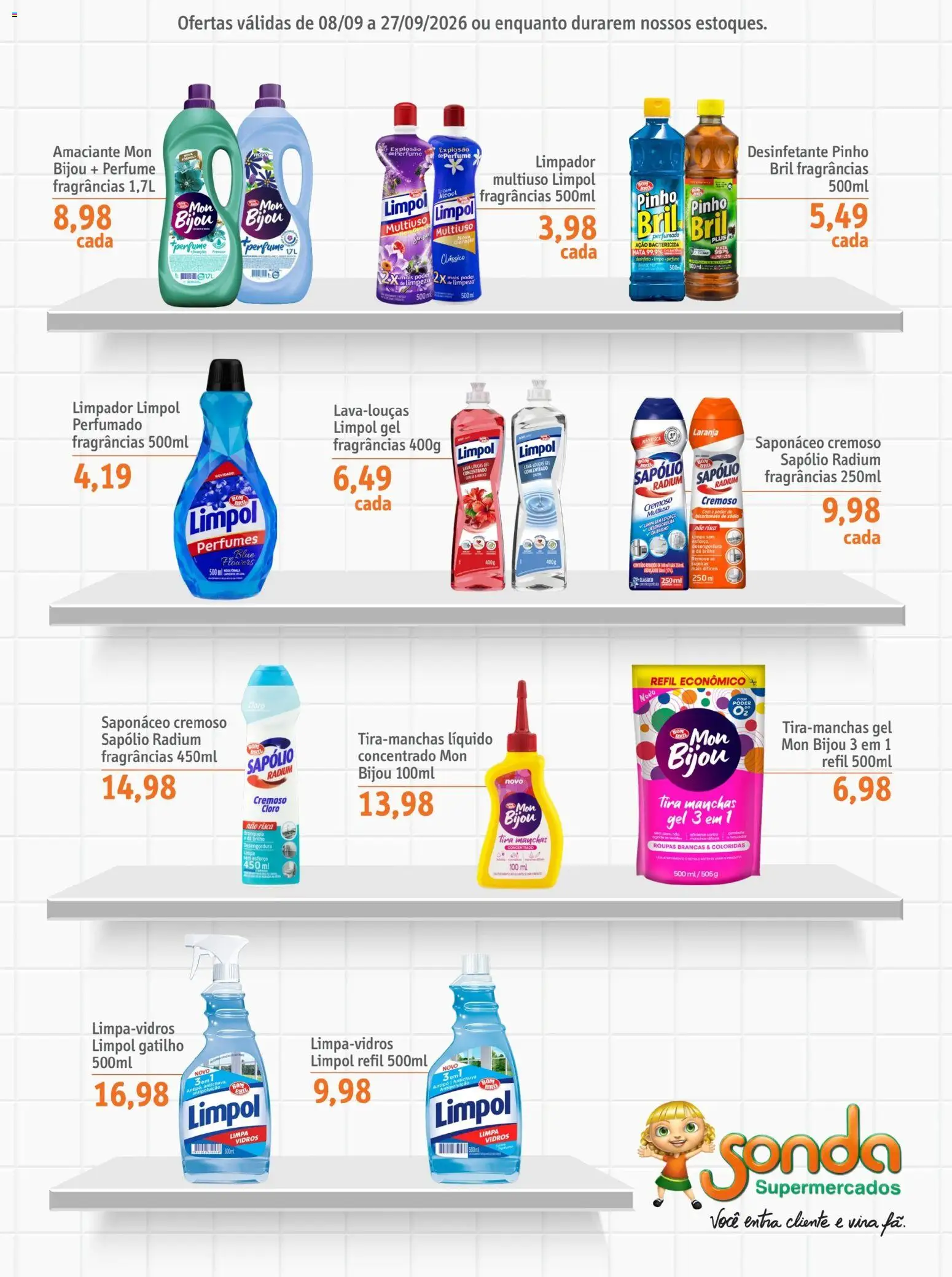 Sonda Folheto - válido de 08/09/2026 | Página: 5 | Produtos: Perfume, Álcool, Roupas, Bicarbonato de sódio