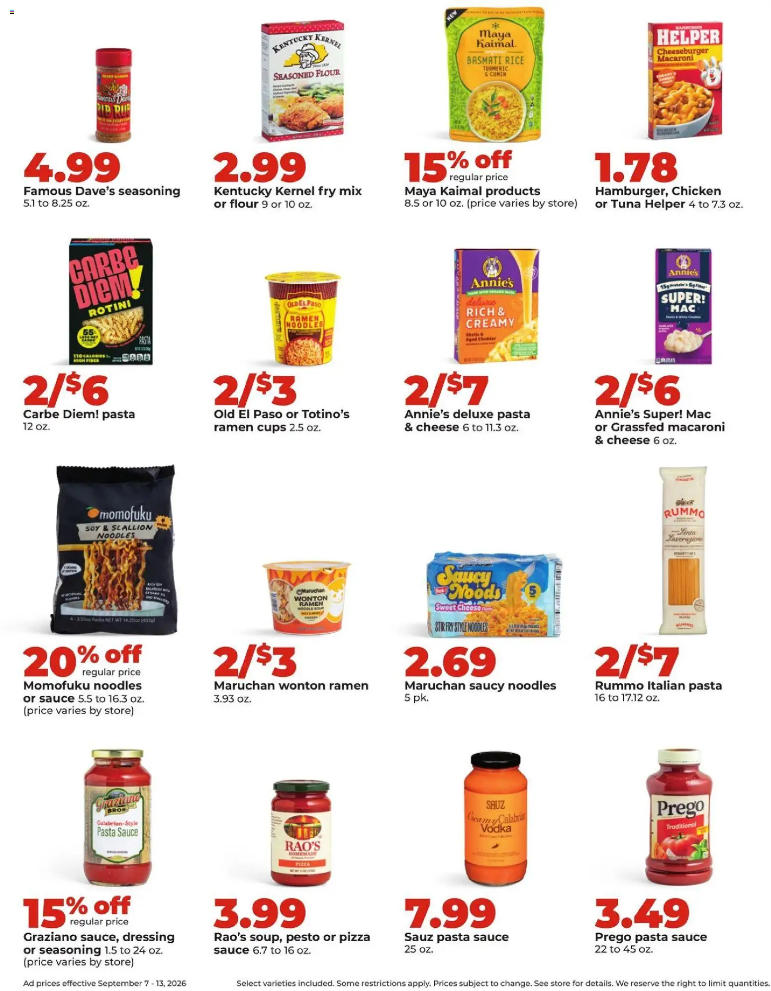 HyVee Weekly Ad - valid from 09/07/2026 | Page: 25 | Products: Chicken, Pizza, Pasta, Tuna