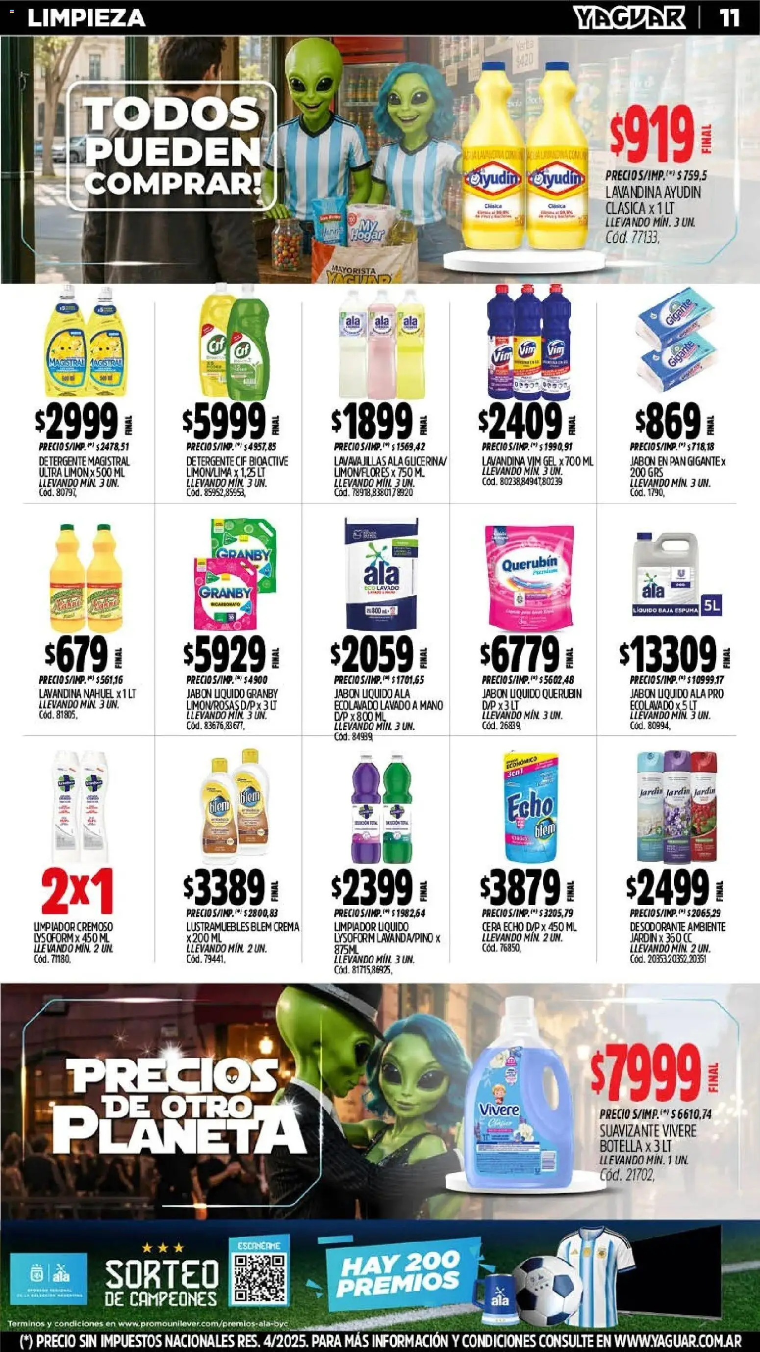 Yaguar - Oferta Semanal Córdoba │ válido desde el 06/07/2026 | Página: 13 | Productos: Lustramuebles, Lavandina, Jabón, Limpiador