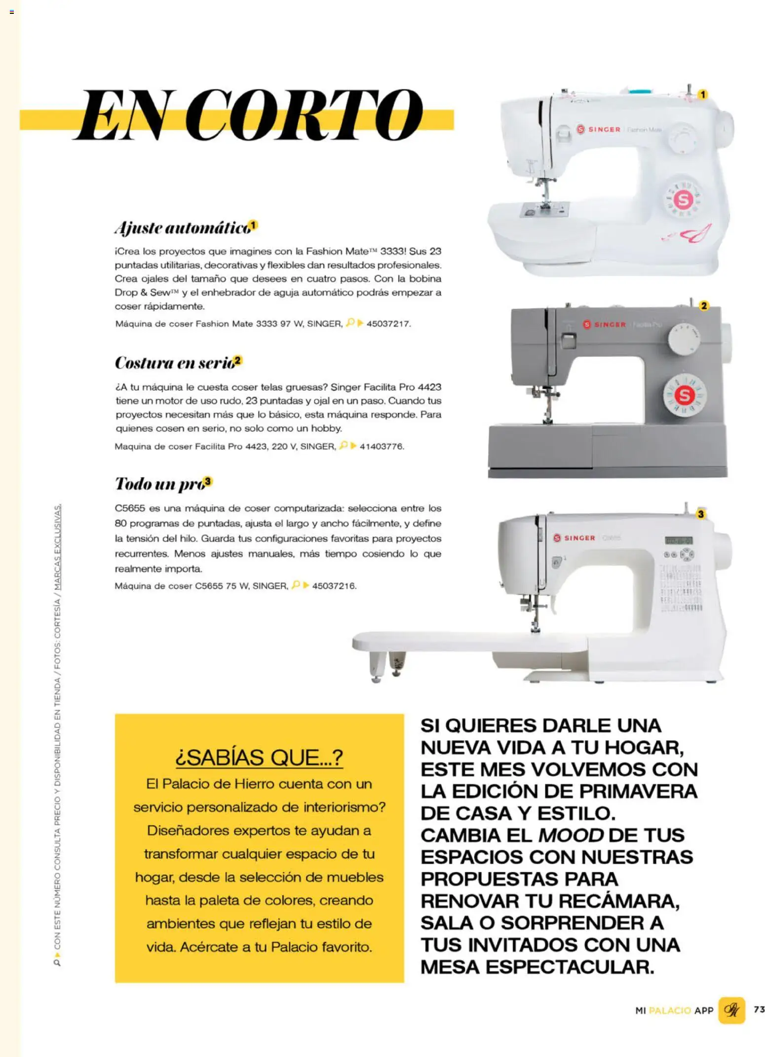 Nuevas ofertas de Palacio De Hierro válidas en toda la República Mexicana desde el 01.03.2026. ¡Encuentra las mejores ofertas en Palacio De Hierro catálogo! | Página: 75 | Productos: Máquina de coser, Mate, Mesa, Té