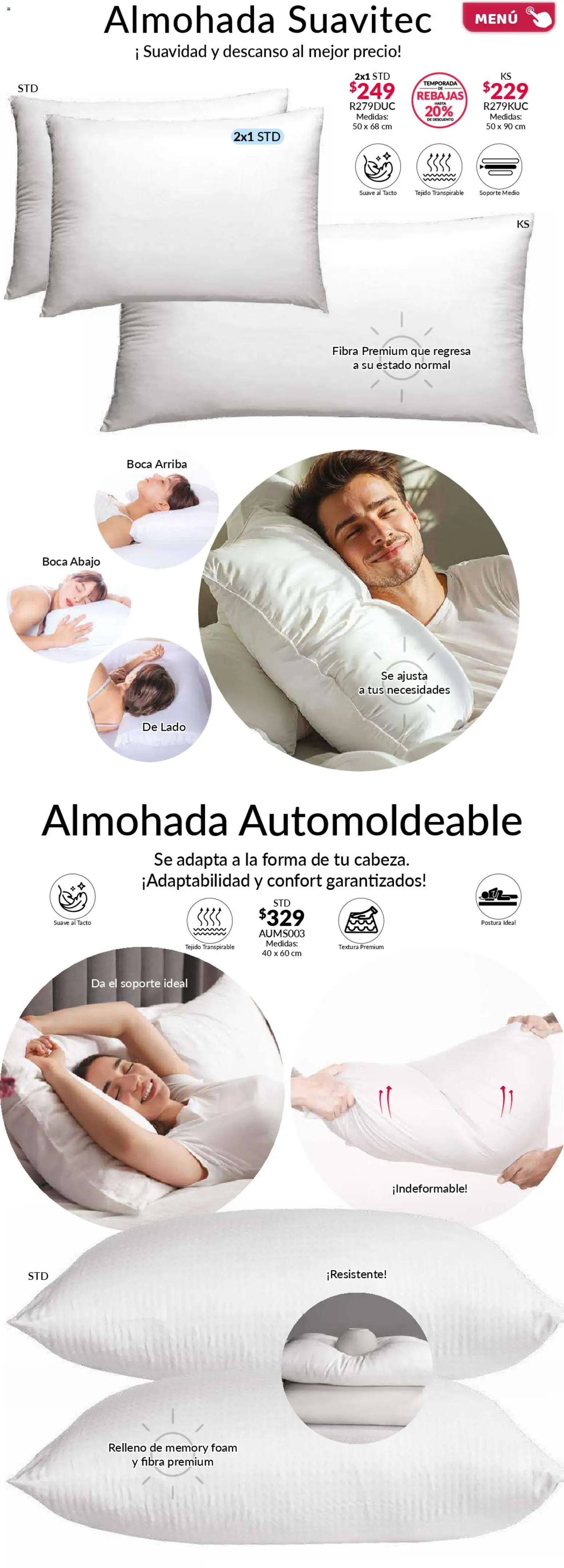 Nuevas ofertas de Colchas Concord válidas en toda la República Mexicana desde el 01/02/2026. ¡Encuentra las mejores ofertas en Colchas Concord catálogo! | Página: 97 | Productos: Almohada