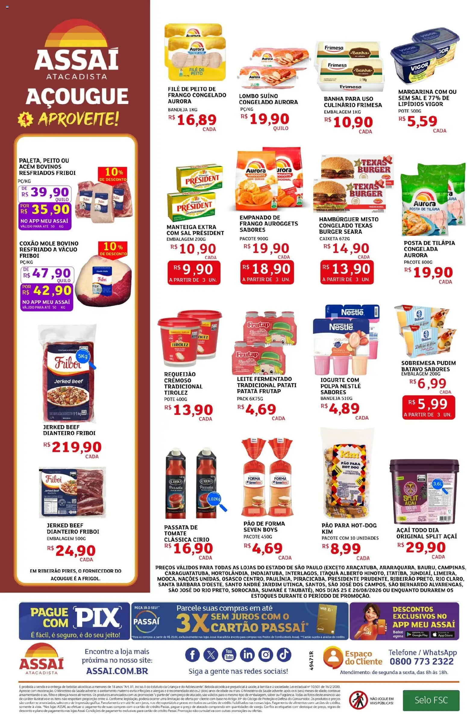 Assaí Atacadista Folheto - válido de 25/08/2026 | Página: 2 | Produtos: Manteiga, Sal, Frango, Açaí