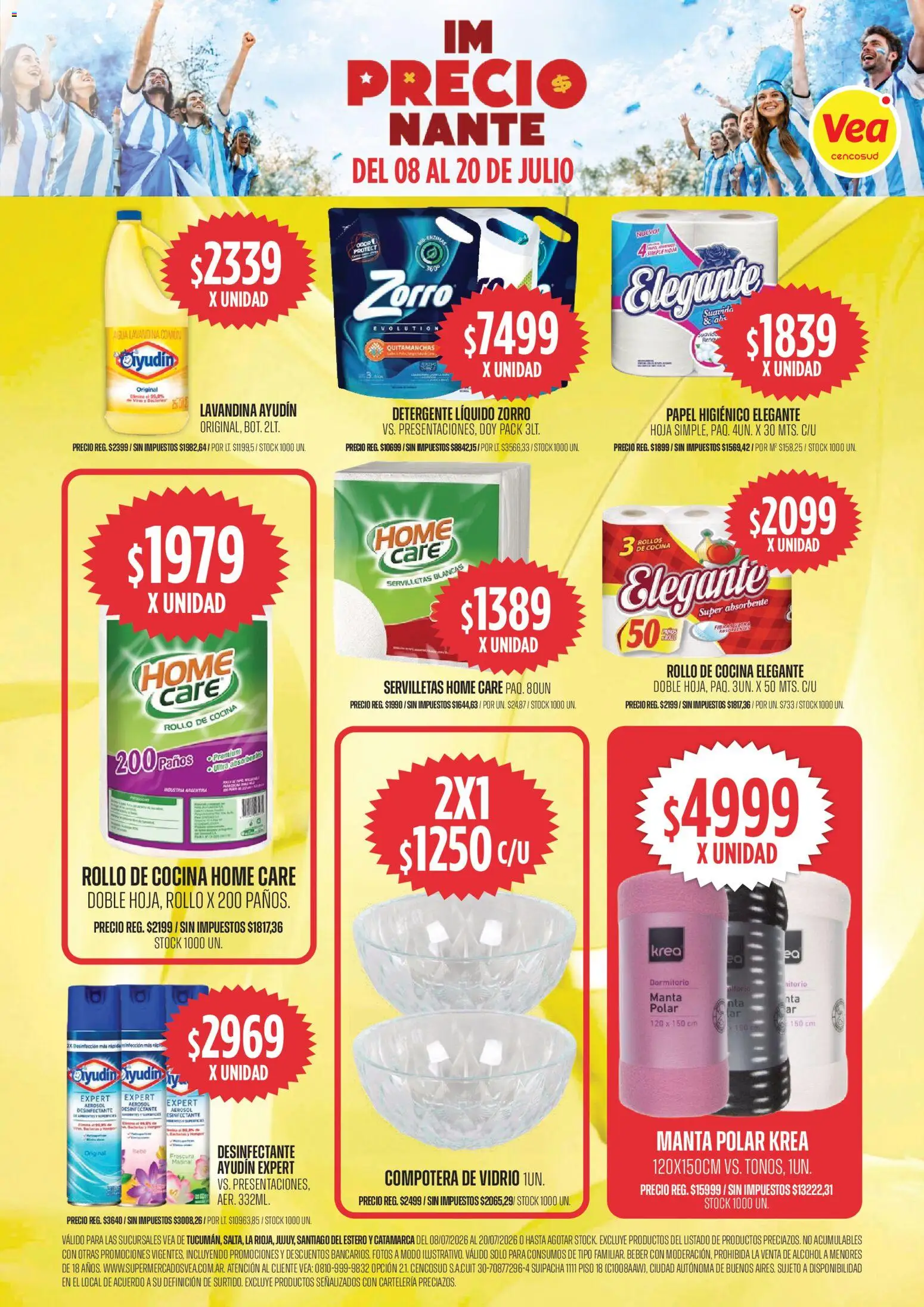 Vea - Volante imPRECIOnante NOA │ válido desde el 08/07/2026 | Página: 9 | Productos: Desinfectante, Cocina, Servilletas, Detergente