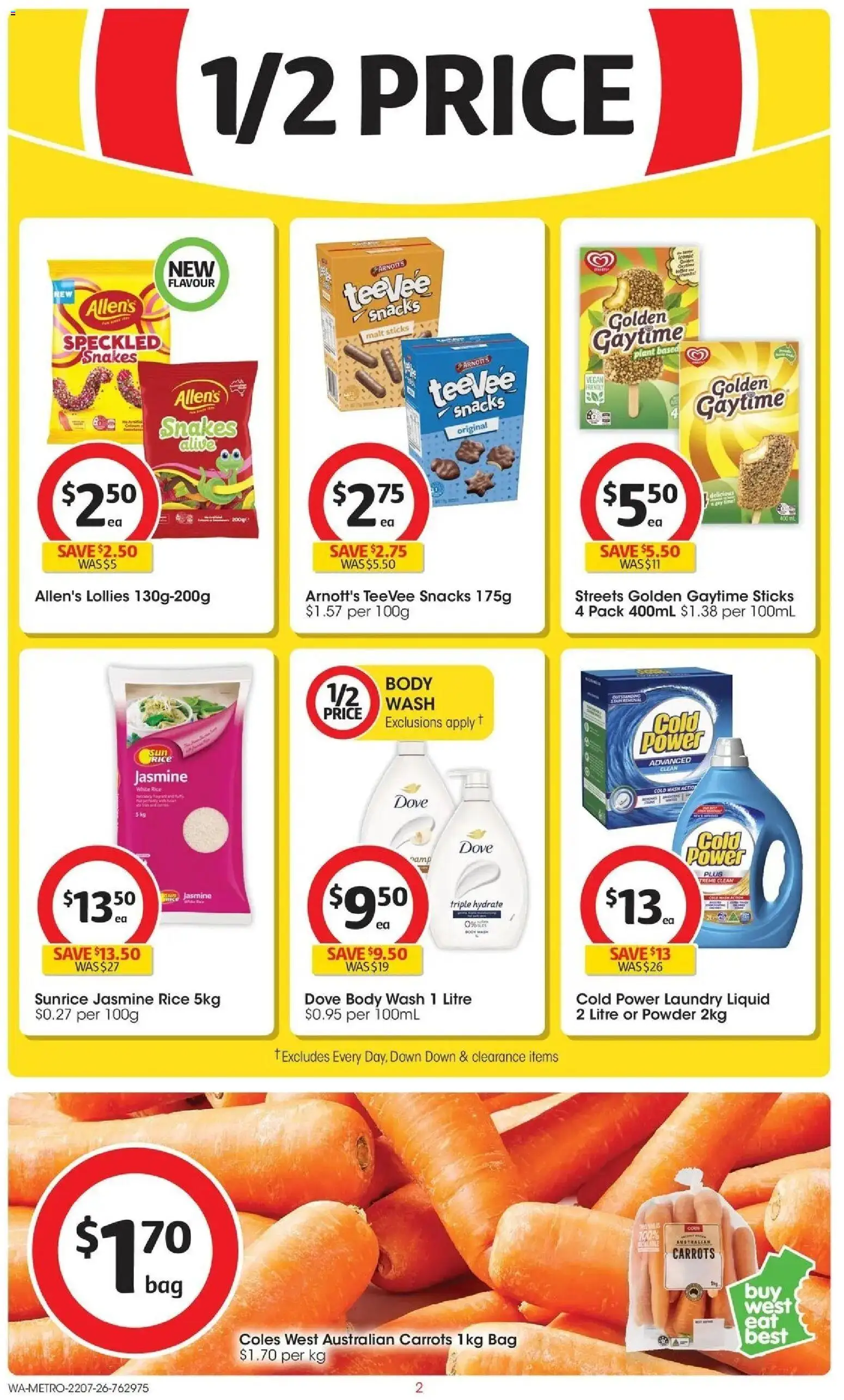 Coles catalogue - valid from 22/07/2026 | Page: 2 | Products: Rice, Detergent, Laundry, Bag