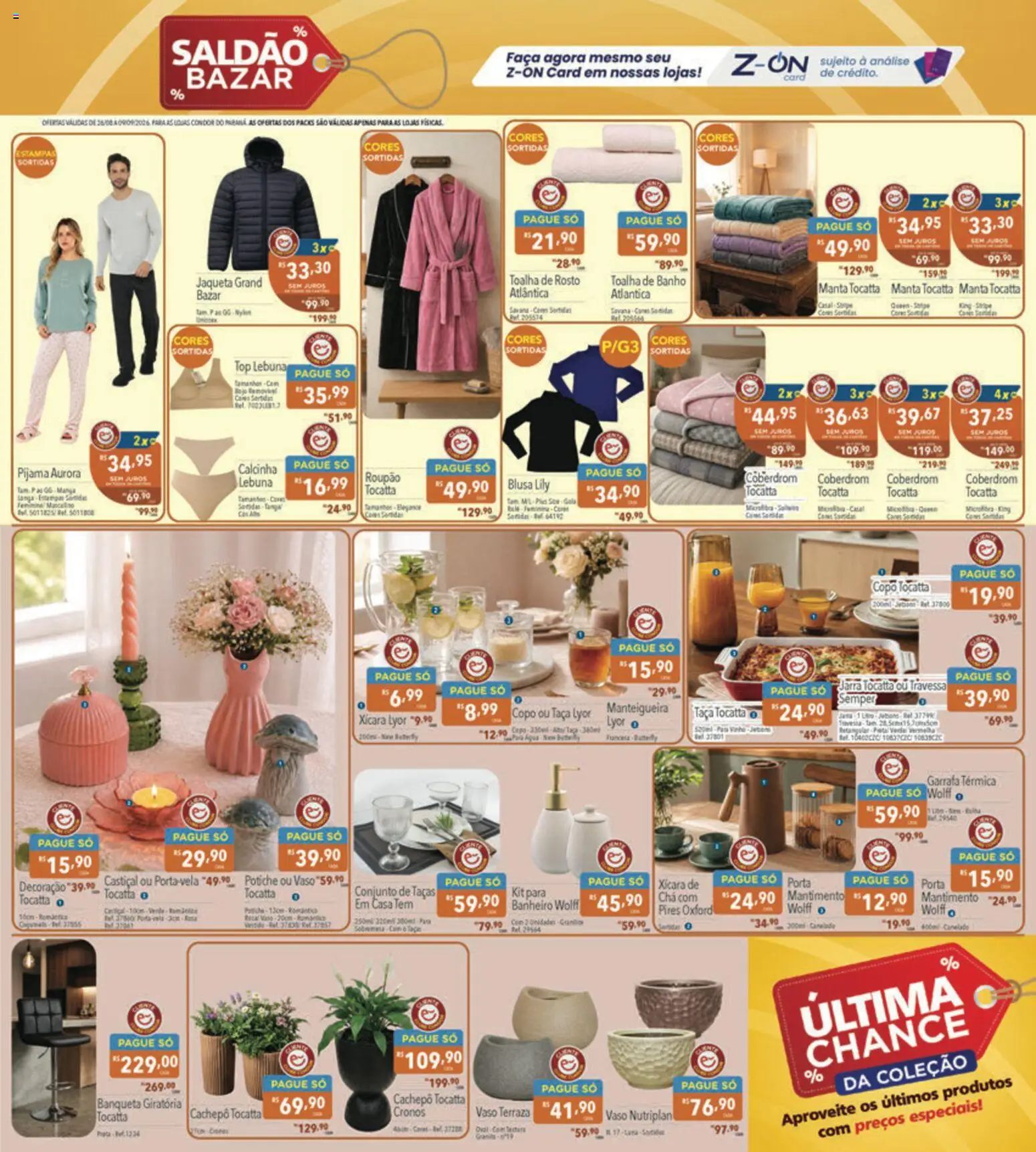 Supermercados Condor Folheto - válido de 26/08/2026 | Página: 25 | Produtos: Decoração, Porta, Faca, Toalha de banho