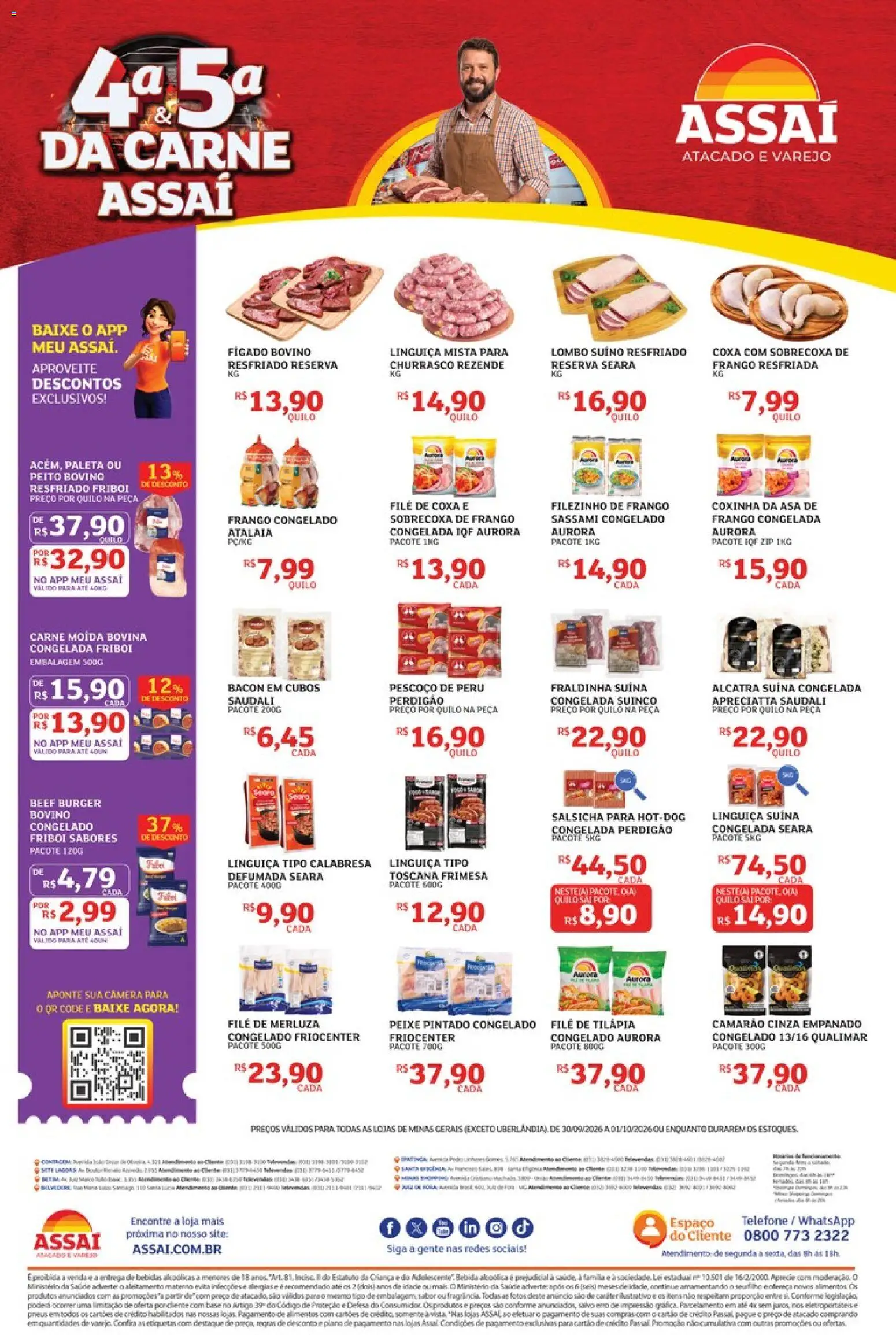 Assaí Atacadista Folheto - válido de 30/09/2026 | Página: 2 | Produtos: Sobrecoxa de frango, Alcatra, Peru, Frango