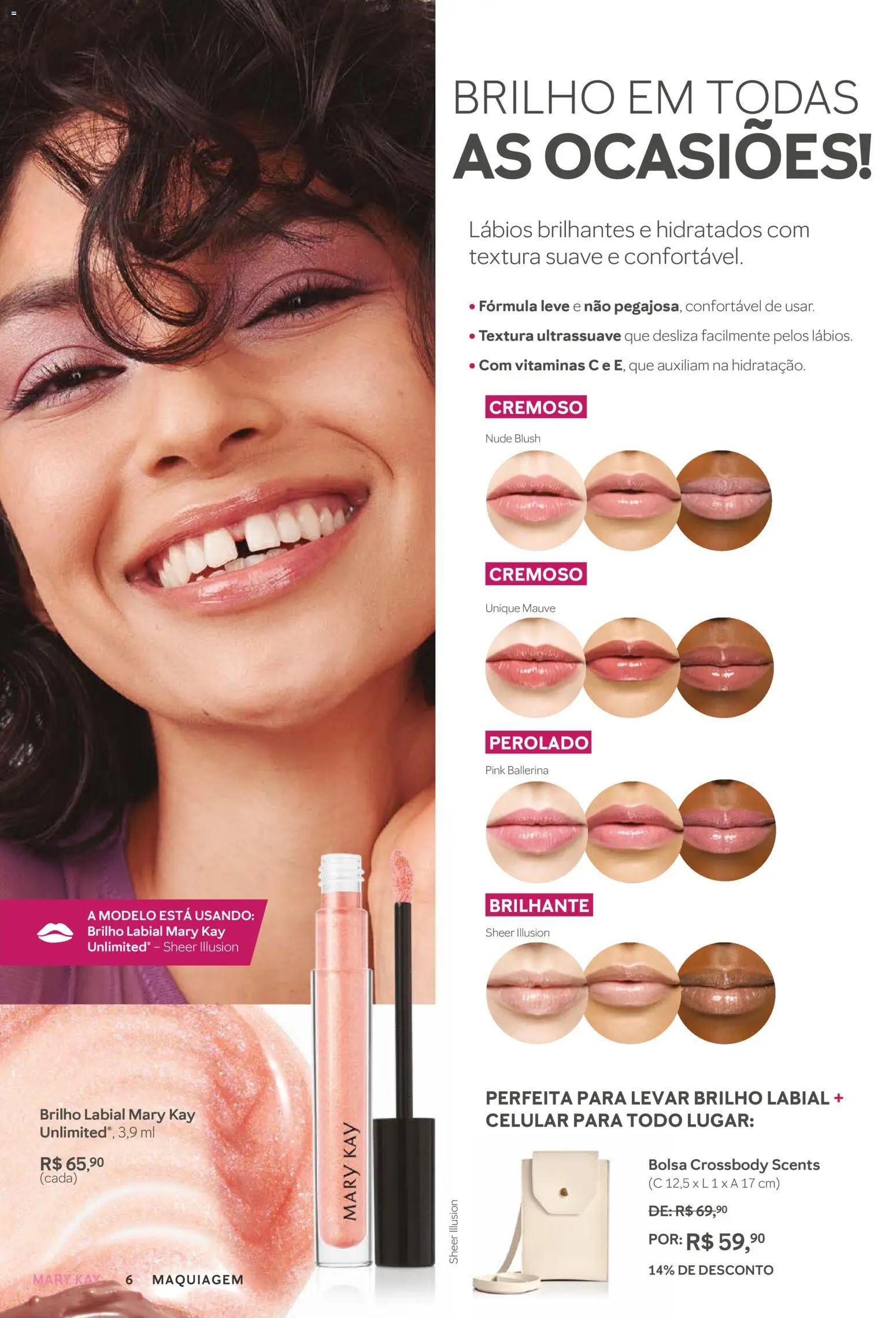 Mary Kay Folheto - válido de 01.01.2026 | Página: 6 | Produtos: Celular, Maquiagem, Blush, Bolsa