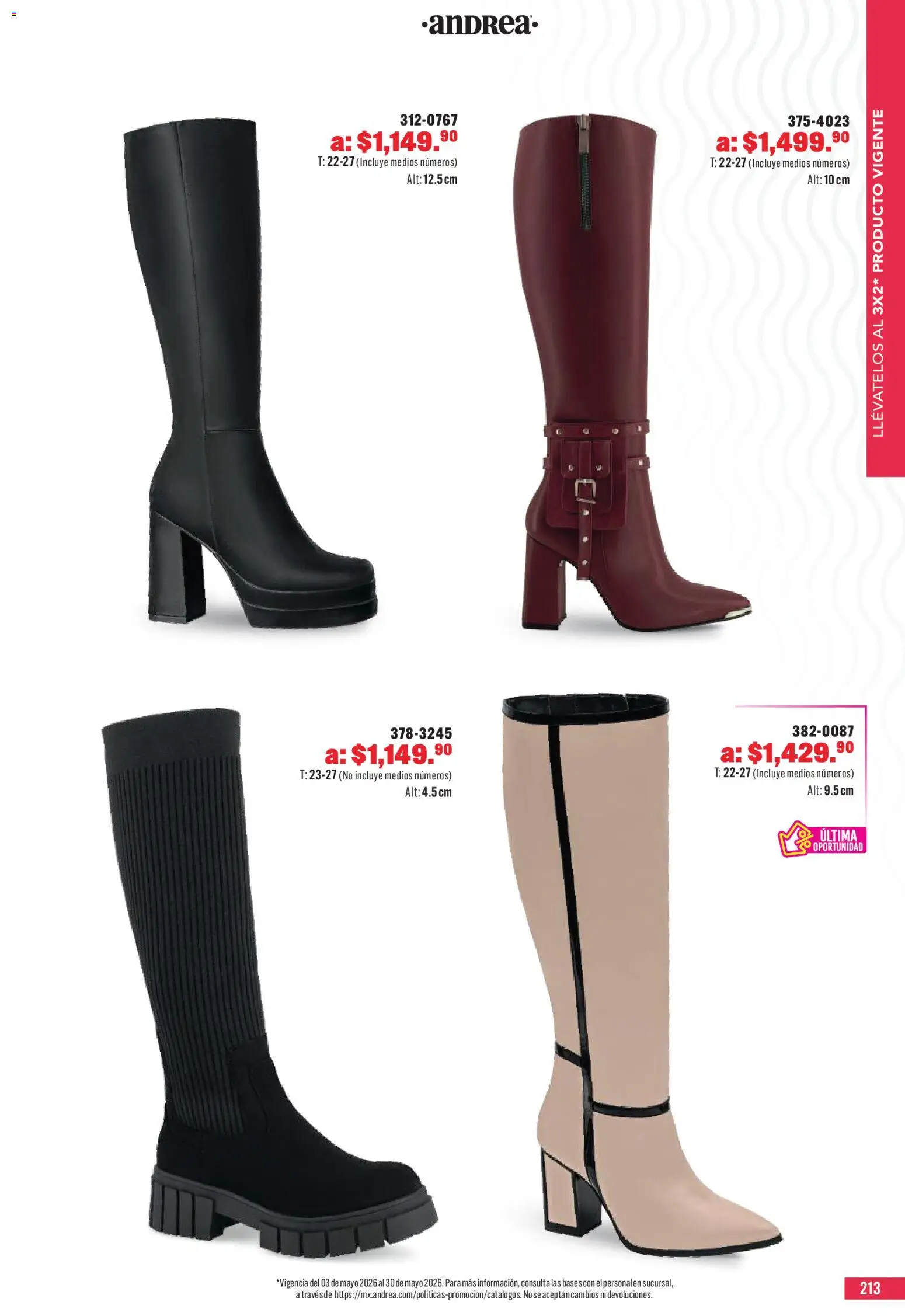 Nuevas ofertas de Andrea válidas en toda la República Mexicana desde el 03.05.2026. ¡Encuentra las mejores ofertas en Andrea catálogo Outlet! | Página: 213