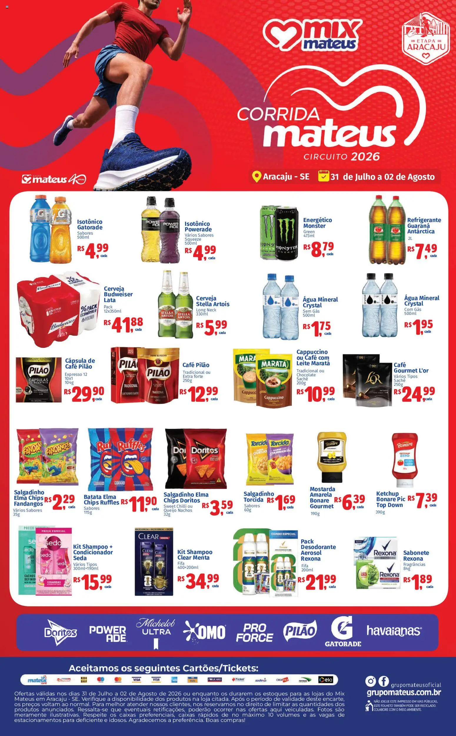 Mateus Folheto - válido de 31/07/2026 | Página: 1 | Produtos: Elma Chips, Leite, Café, Ketchup