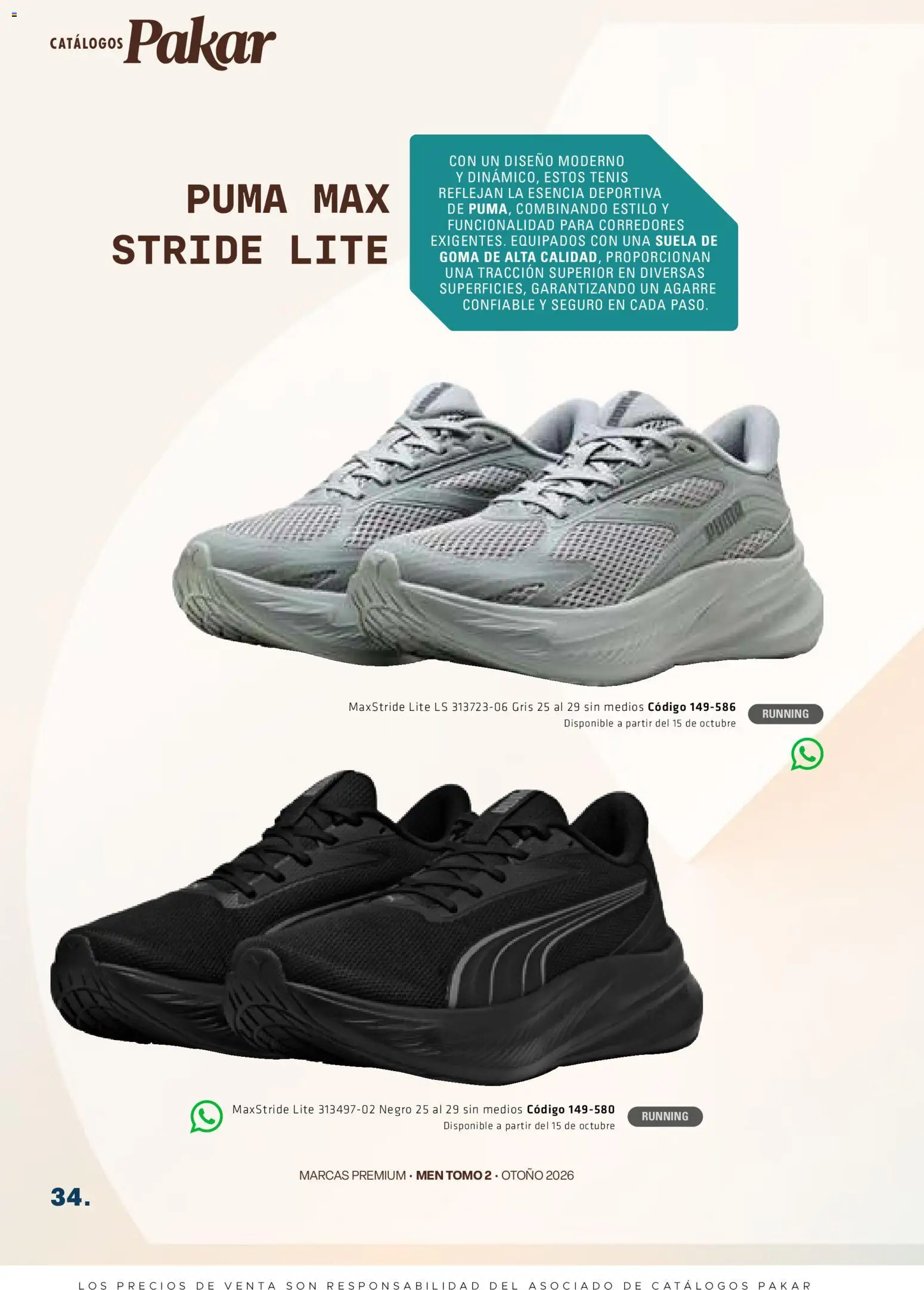 Nuevas ofertas de SC Pakar válidas en toda la República Mexicana desde el 28/08/2026. ¡Encuentra las mejores ofertas en SC Pakar catálogo Premium Men Tomo 2! | Página: 34 | Productos: Tenis
