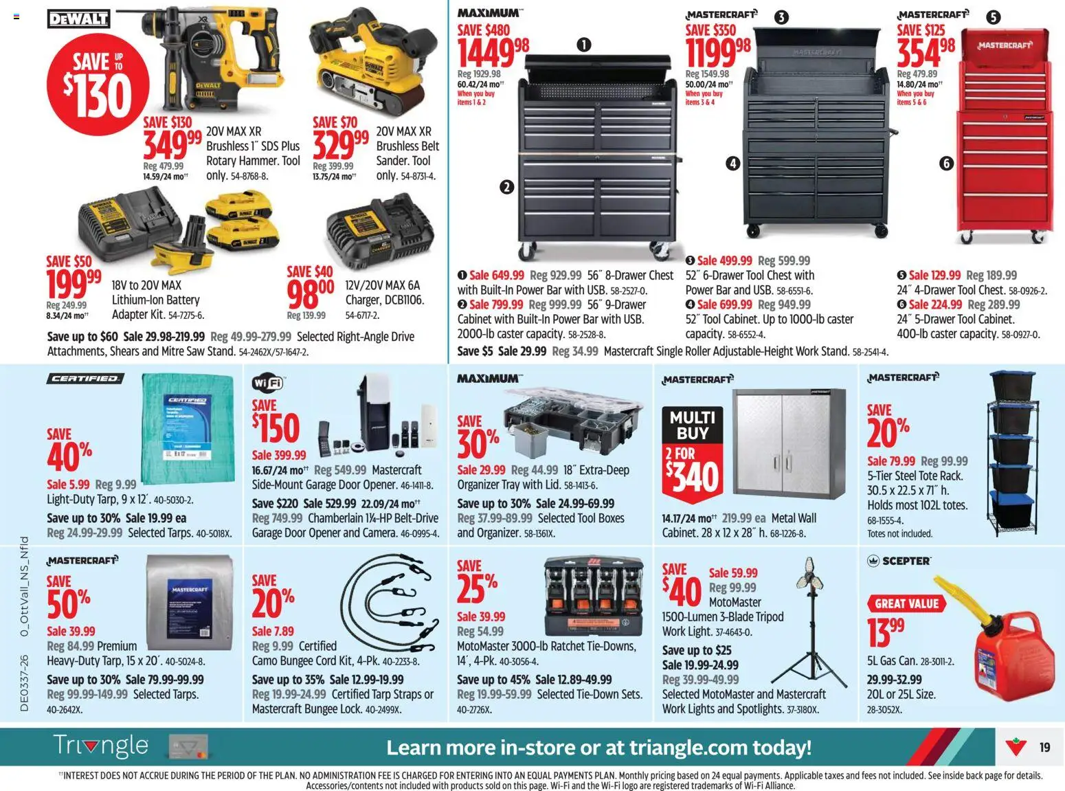 Canadian Tire flyer valid from Sep 10, 2026 | Page: 19 | Products: Belt, Cabinet, Battery, Door