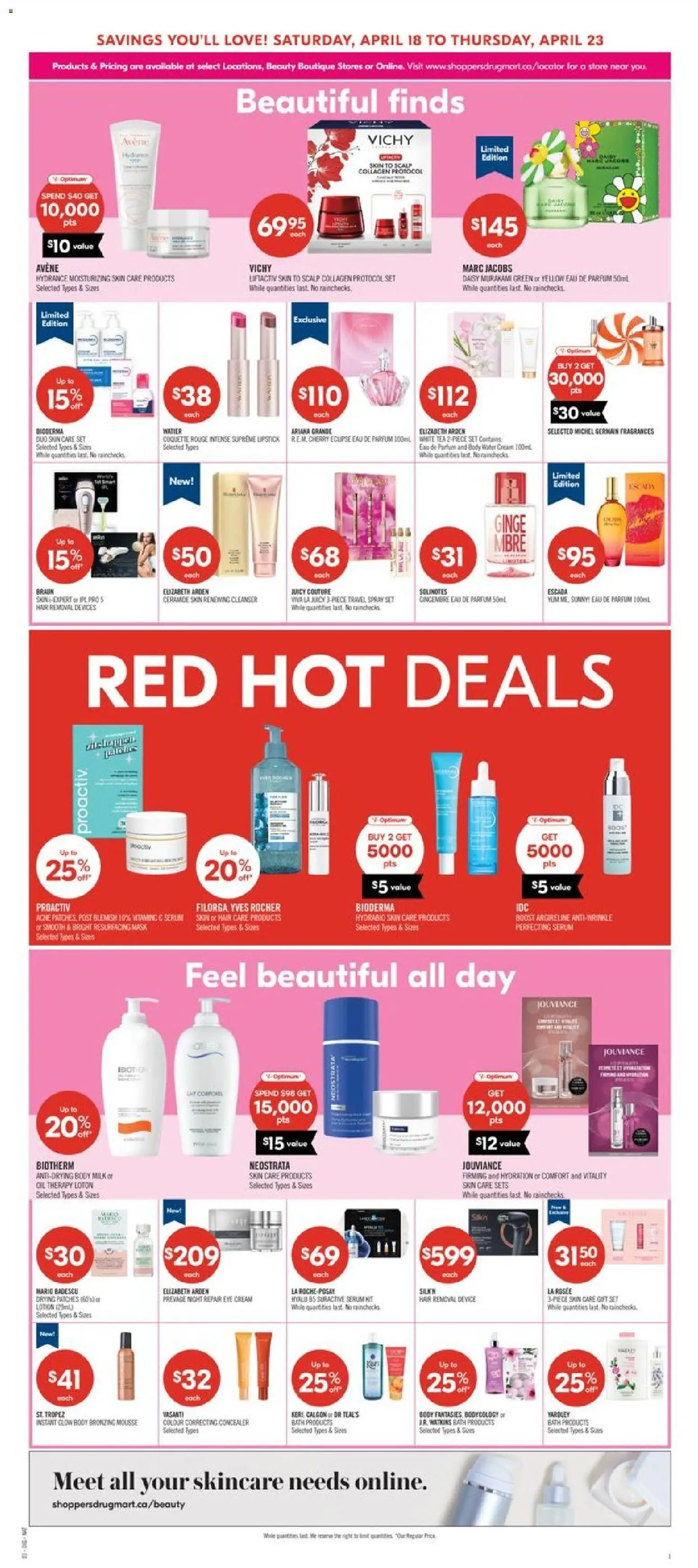 Shoppers flyer valid from 17.04.2026 | Page: 11 | Products: Concealer, Lipstick, Bath, Milk
