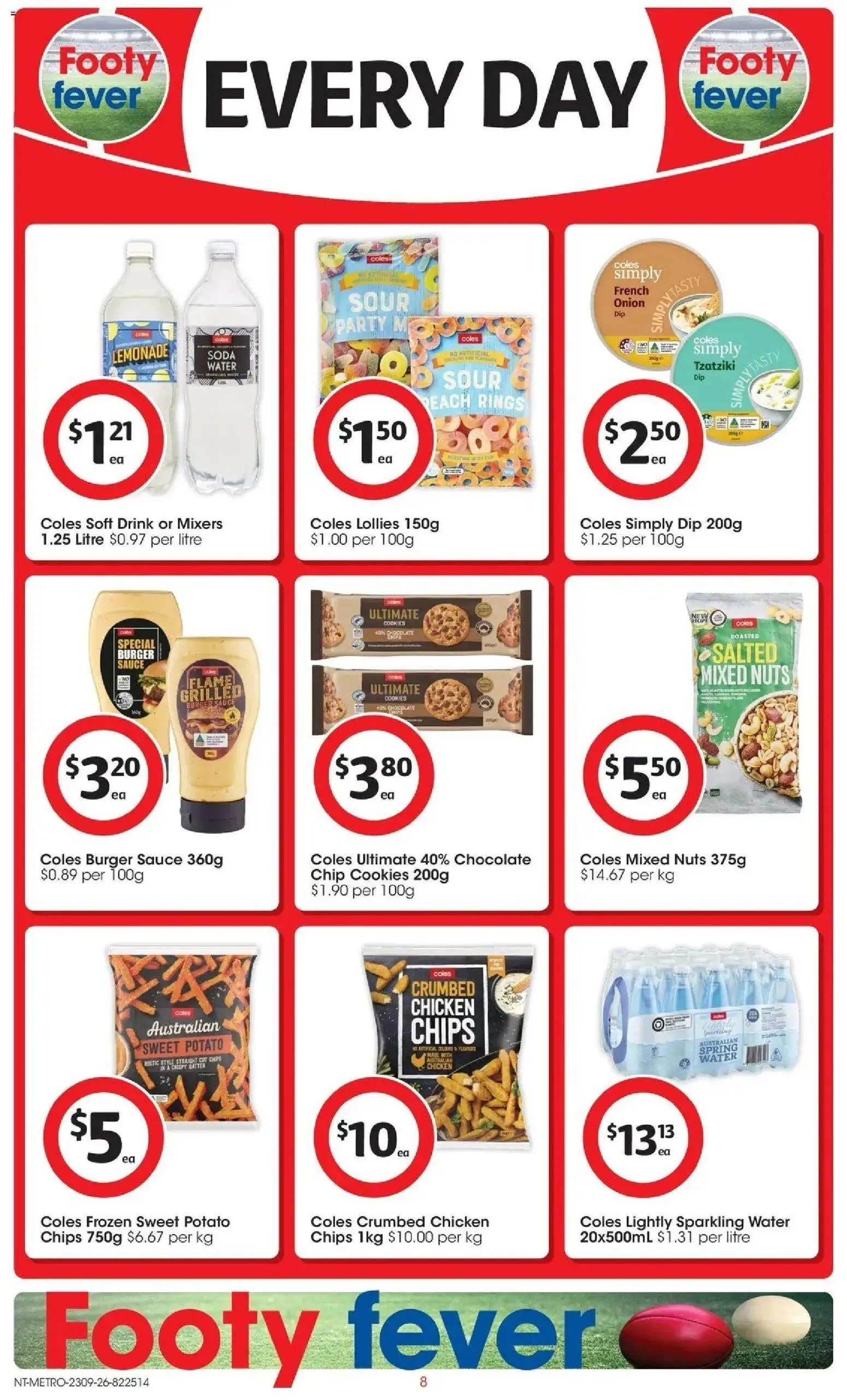 Coles catalogue - valid from 23/09/2026 | Page: 8 | Products: Chicken, Lollies, Water, Lemonade