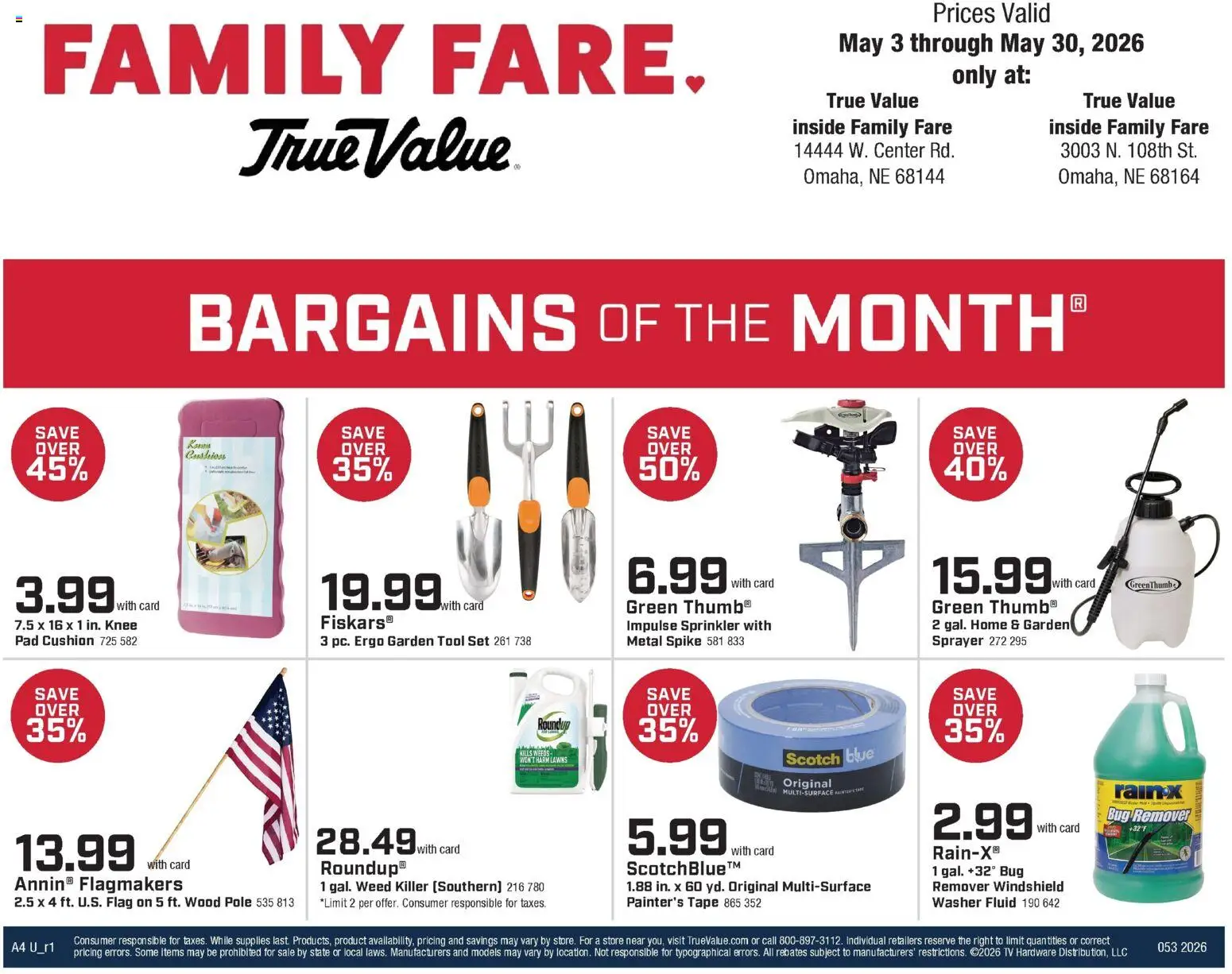 Family Fare Weekly Ad - NE - valid from 24.05.2026 | Page: 14 | Products: Windshield, Cushion, Washer