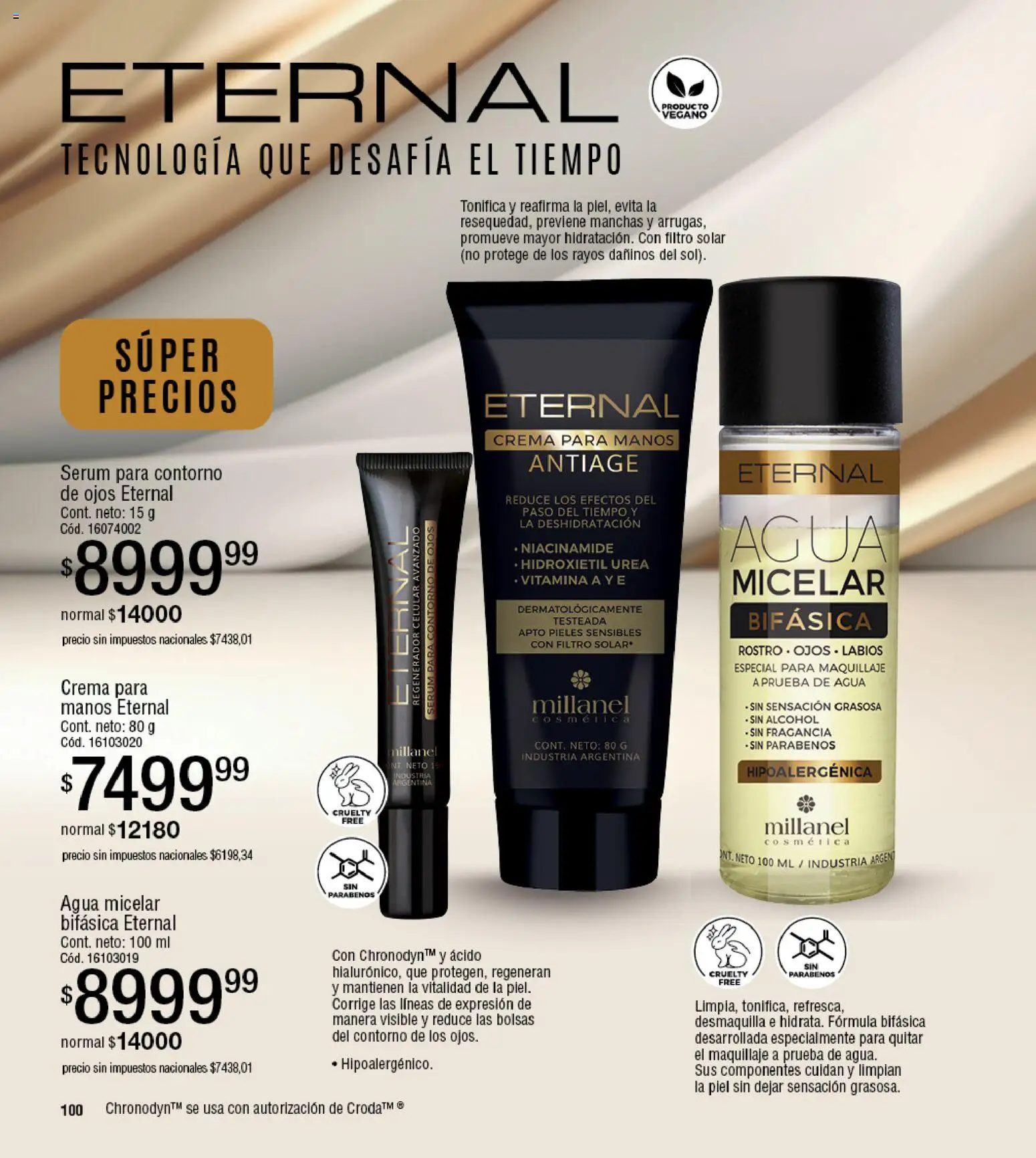 Millanel - Catálogo │ válido desde el 30/03/2026 | Página: 100 | Productos: Celular, Crema para manos, Fragancia, Alcohol
