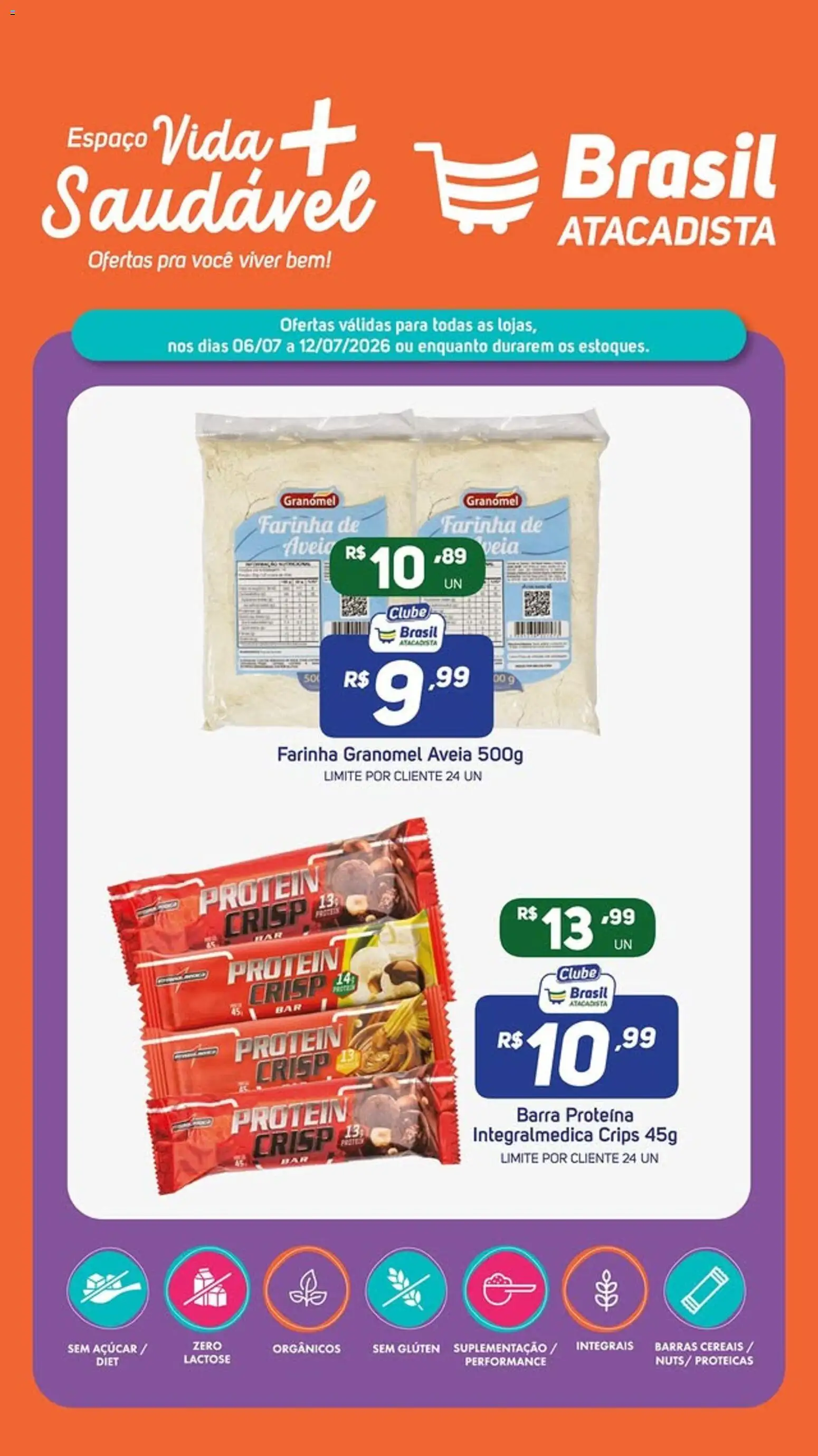 Brasil Atacadista Folheto - válido de 06/07/2026 | Página: 4 | Produtos: Cereais, Aveia, Açúcar