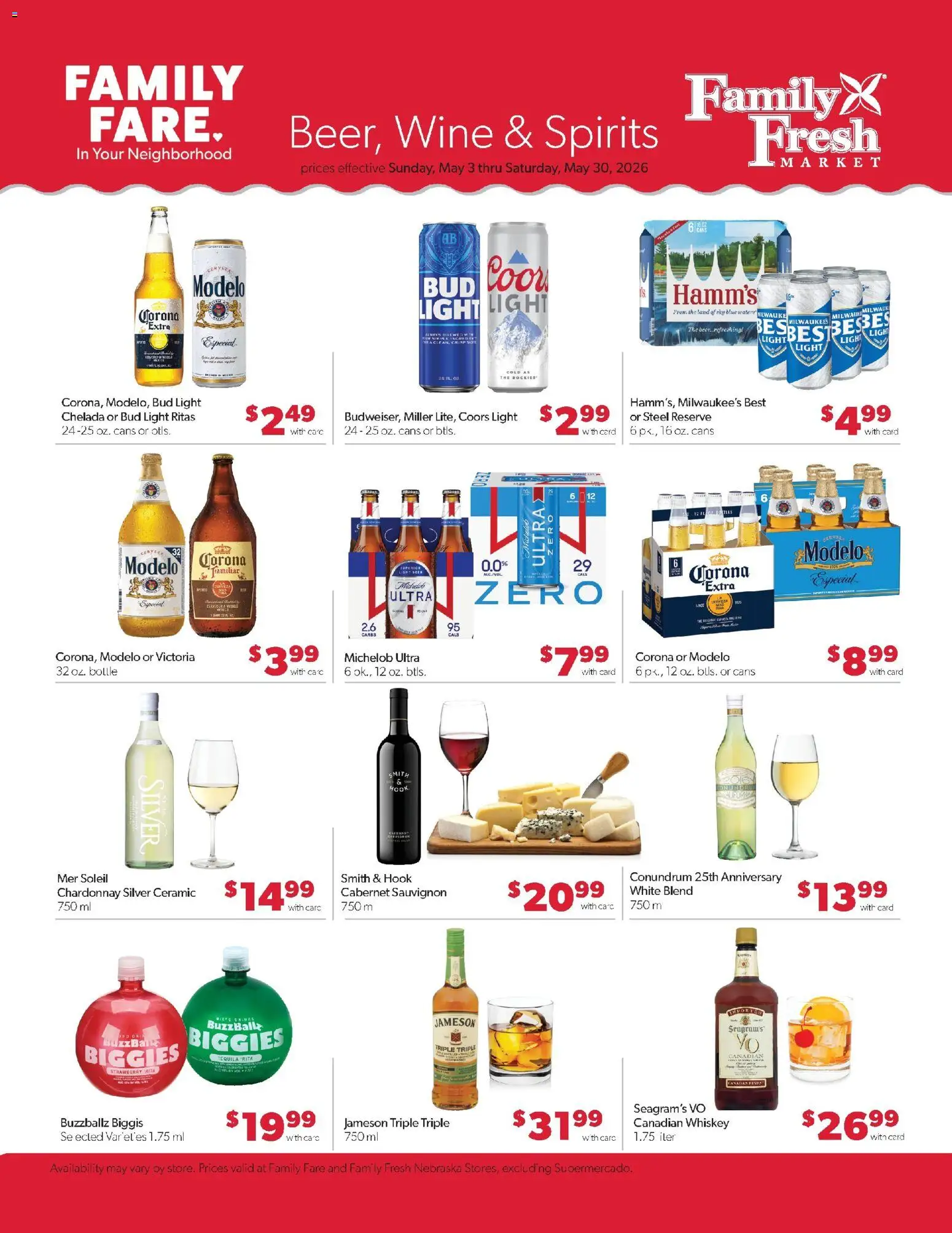 Family Fare Weekly Ad - NE - valid from 24.05.2026 | Page: 13 | Products: Hook, Wine, Beer, Whiskey