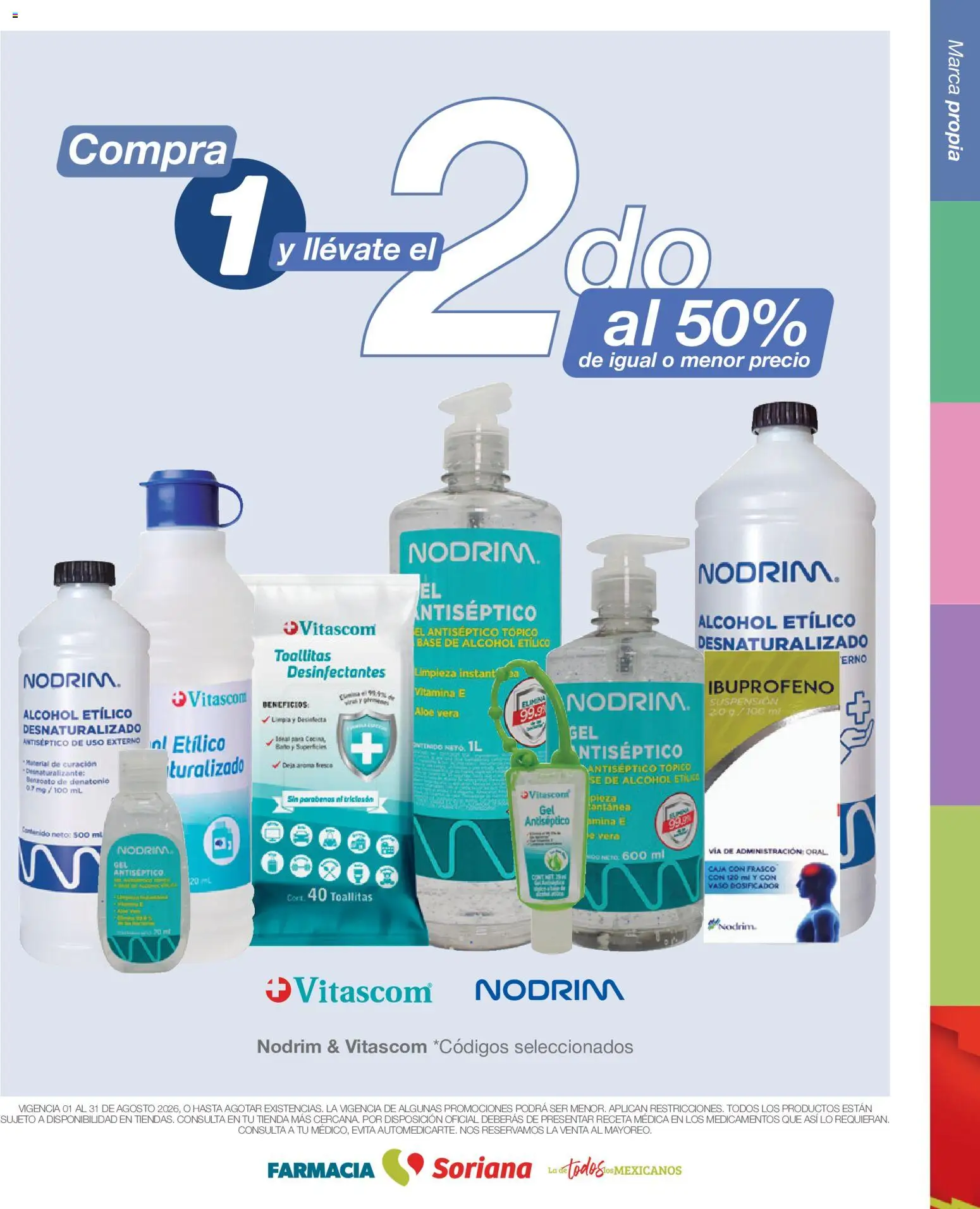 Nuevas ofertas de Soriana válidas en toda la República Mexicana desde el 01/08/2026. ¡Encuentra las mejores ofertas en Soriana Folleto Farmacia Soriana Híper Nacional! | Página: 2 | Productos: Frasco, Caja