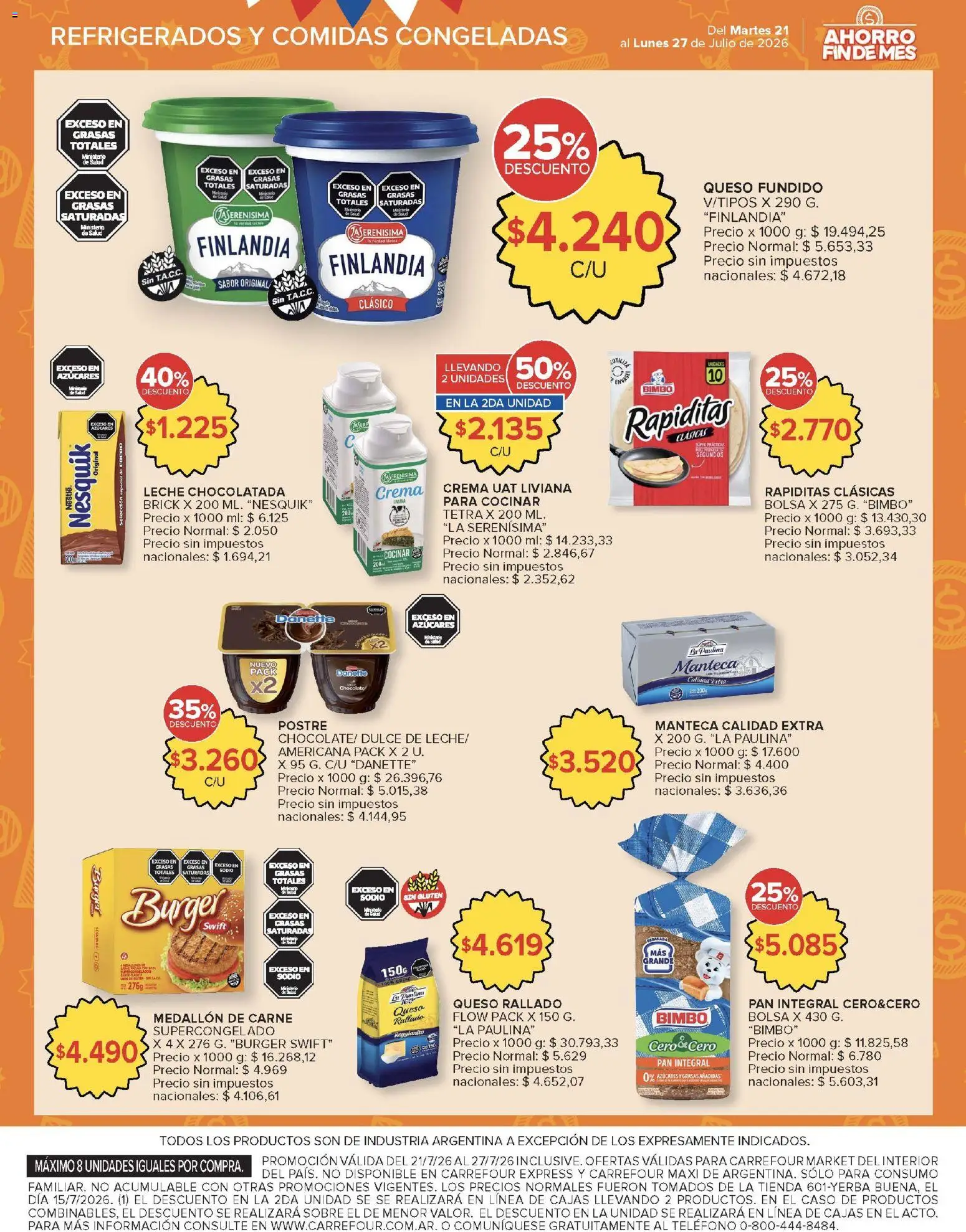 Carrefour Market catálogo │ válido desde el 21/07/2026 | Página: 8 | Productos: Bolsa, Sobre, Queso, Crema