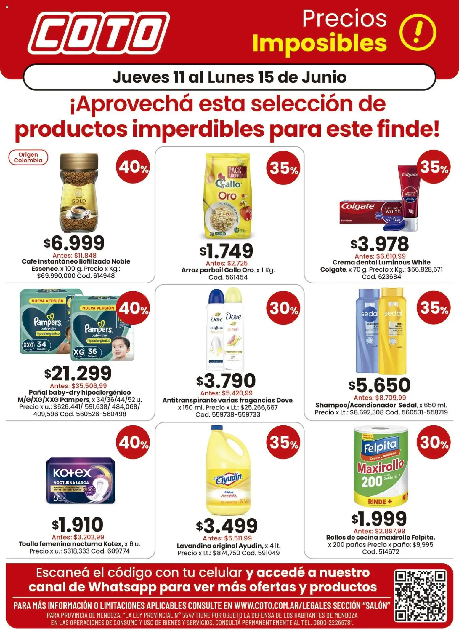 Coto - Salon Productos Motivo C │ válido desde el 11.06.2026 | Página: 1 | Productos: Toalla, Antitranspirante, Café, Arroz
