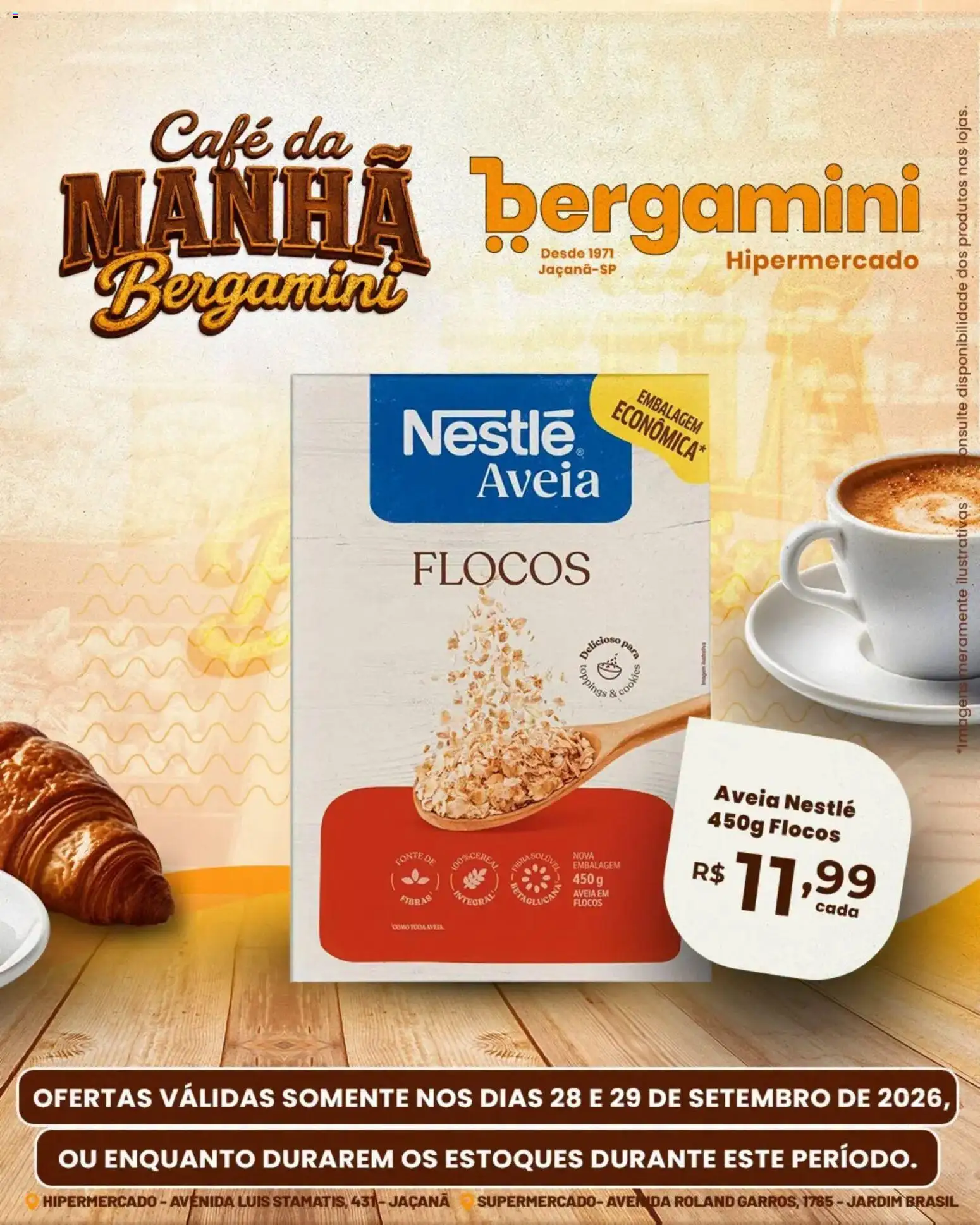 Supermercado Bergamini Folheto - válido de 28/09/2026 | Página: 5 | Produtos: Café, Flocos, Aveia