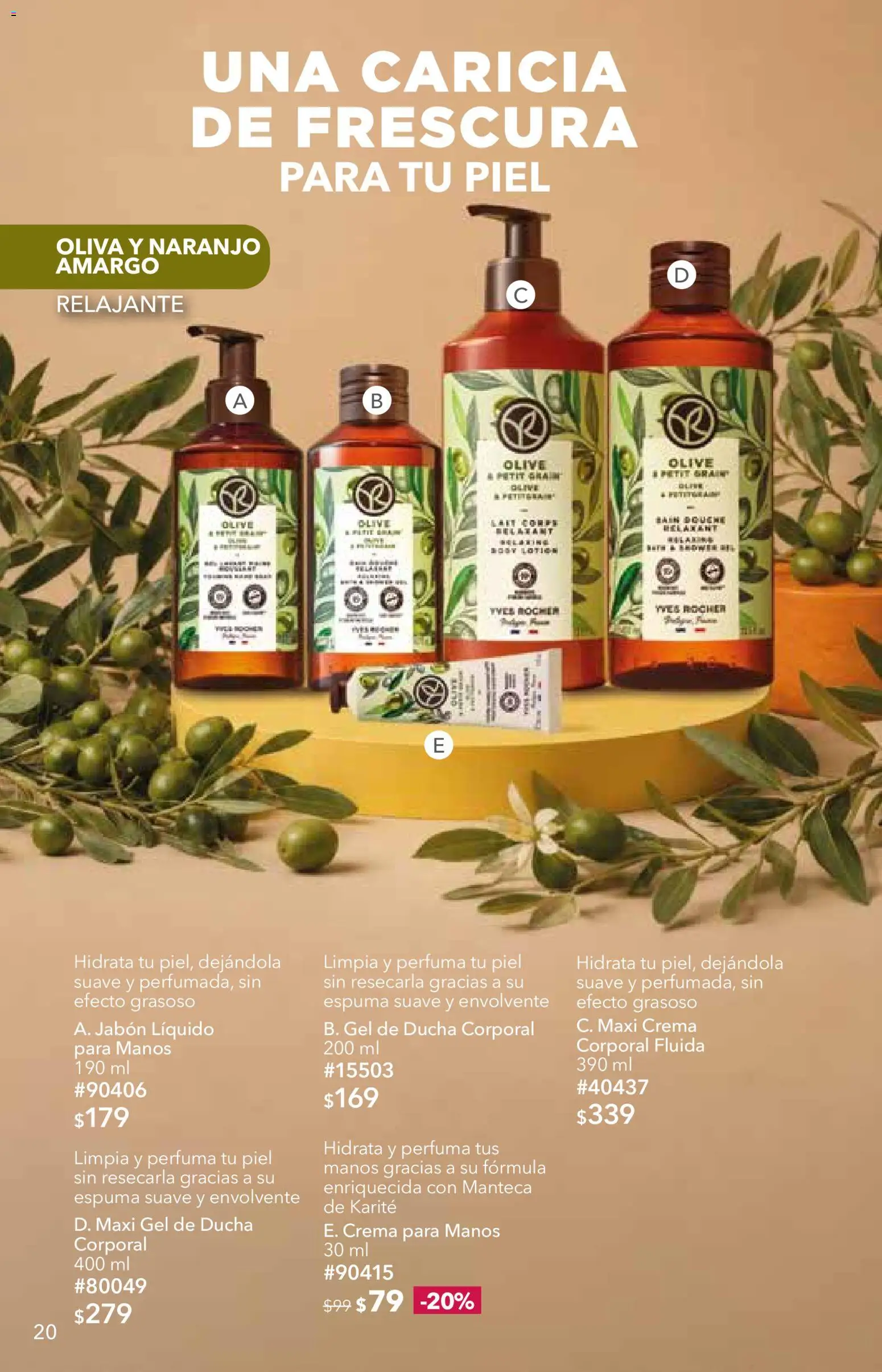Nuevas ofertas de Yves Rocher válidas en toda la República Mexicana desde el 06/10/2026. ¡Encuentra las mejores ofertas en Yves Rocher campaña 14 2026! | Página: 20 | Productos: Crema para manos, Jabón líquido, Crema, Gel de ducha