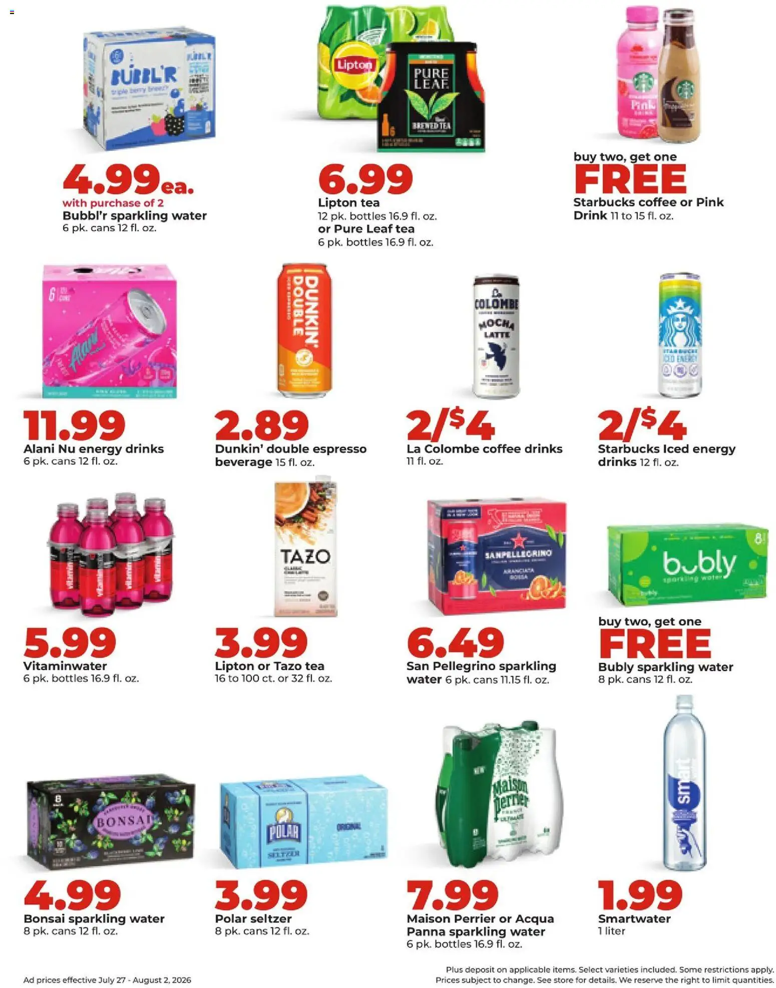 HyVee Weekly Ad - valid from 07/27/2026 | Page: 26 | Products: Coffee, Tea, Water