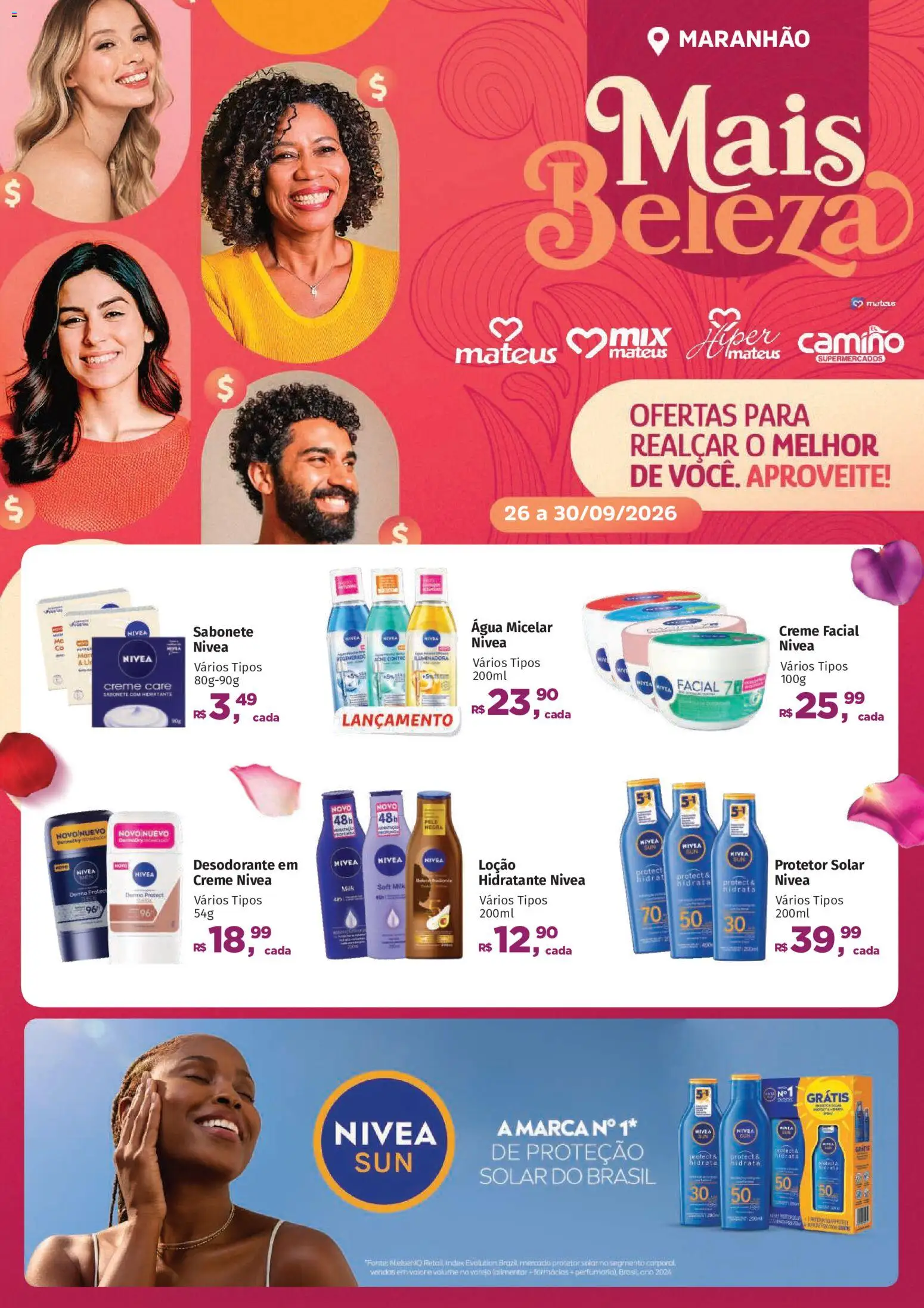 Mateus Folheto - válido de 26/09/2026 | Página: 1 | Produtos: Creme facial, Desodorante, Água, Creme