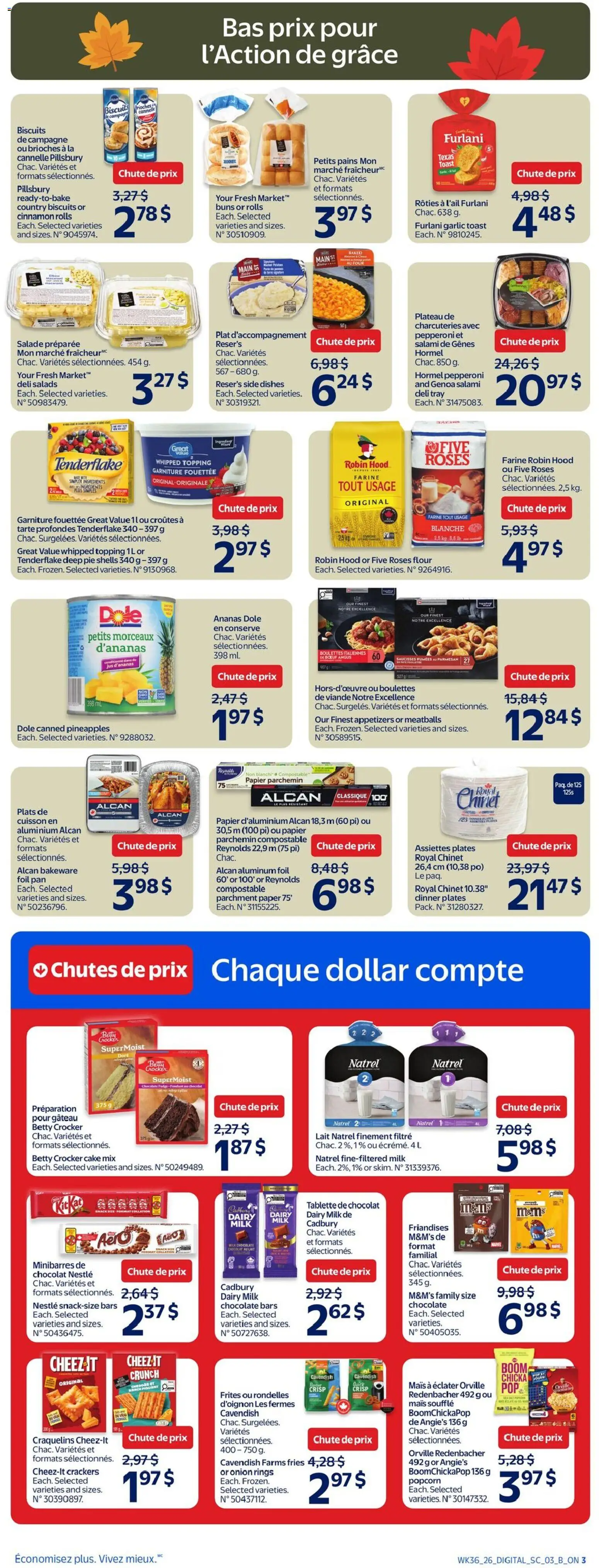 Walmart flyer valid from Oct 1, 2026 | Page: 14 | Products: Cheddar, Onion, Chocolate, Ingredients